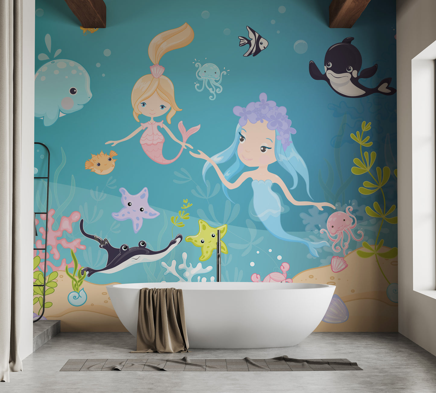 Mermaid wallpaper with undersea adventure vibes