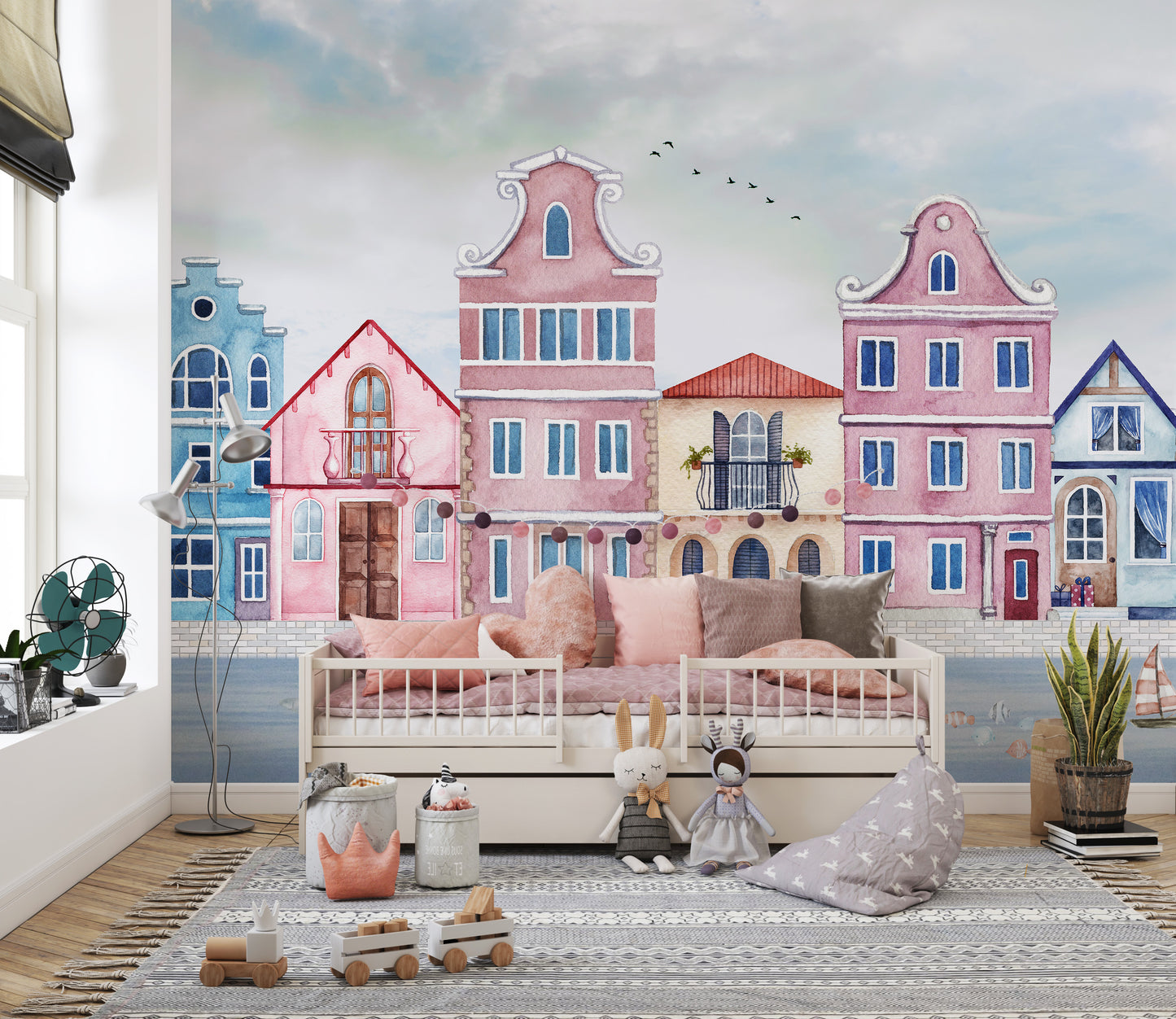 Coastal Town Wall Mural