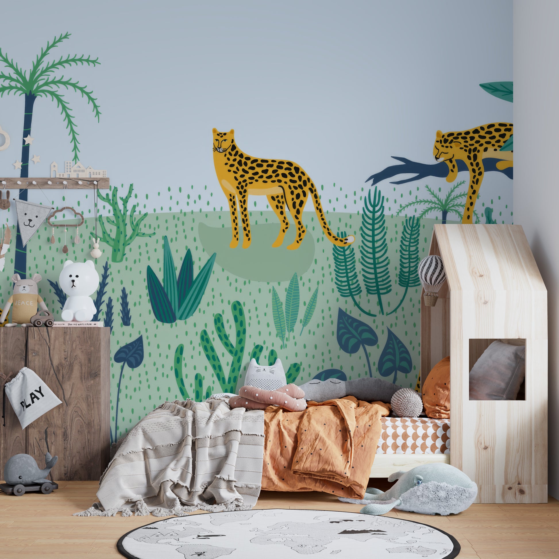 Stylish leopard-themed wallpaper for jungle-inspired decor