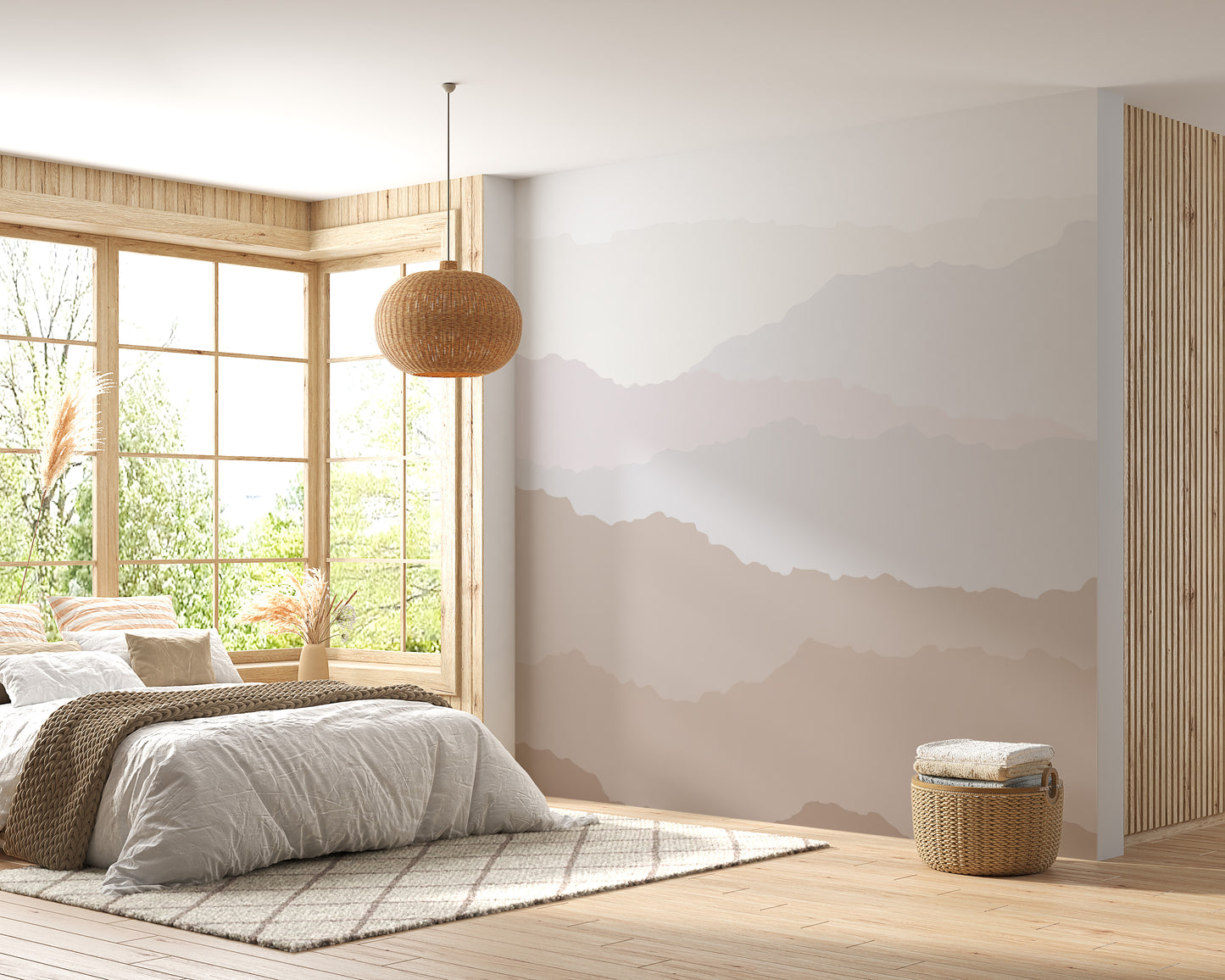 Elegant pastel mountain peaks wall art
