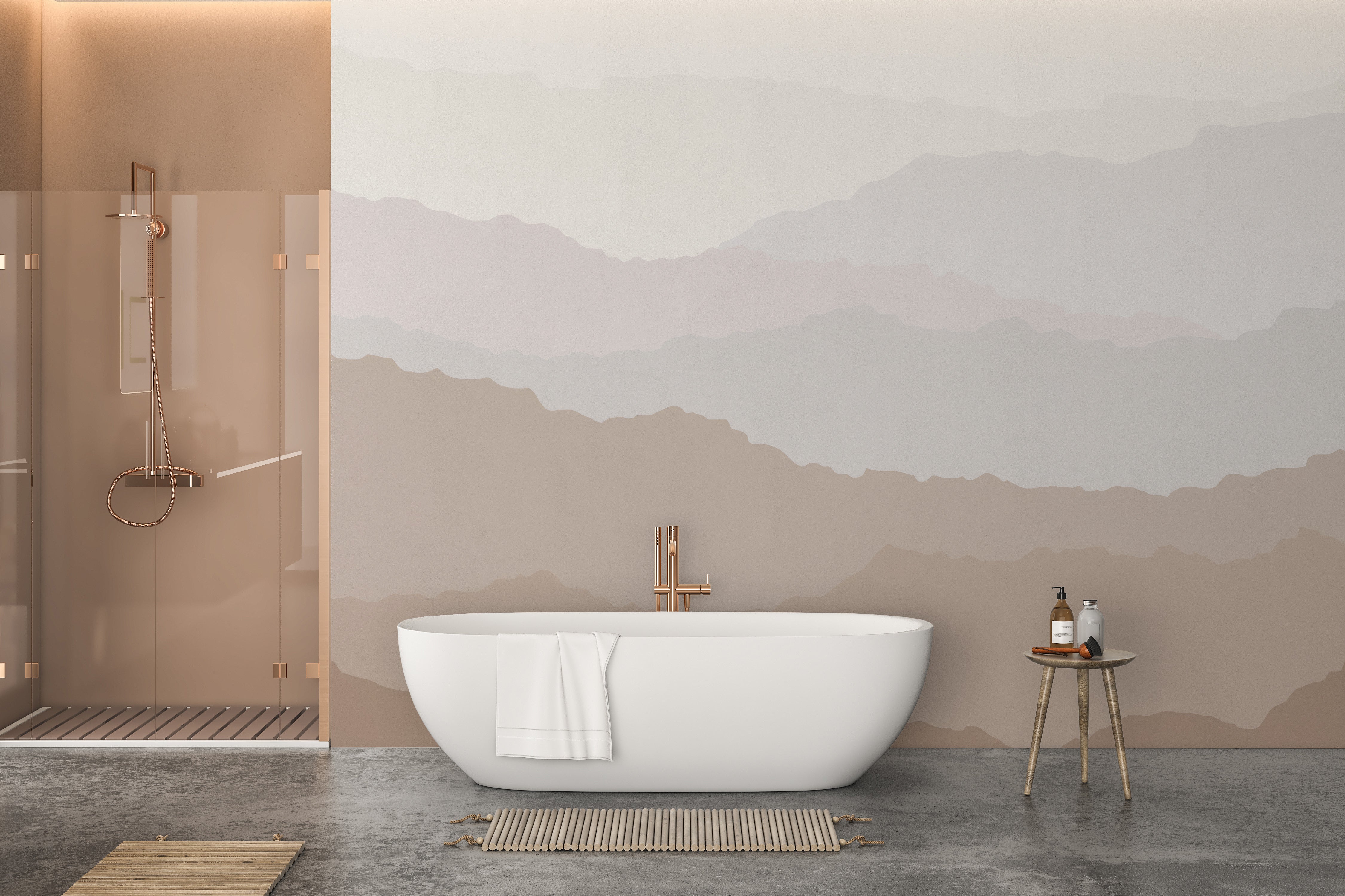 Artistic serene peaks wall mural
