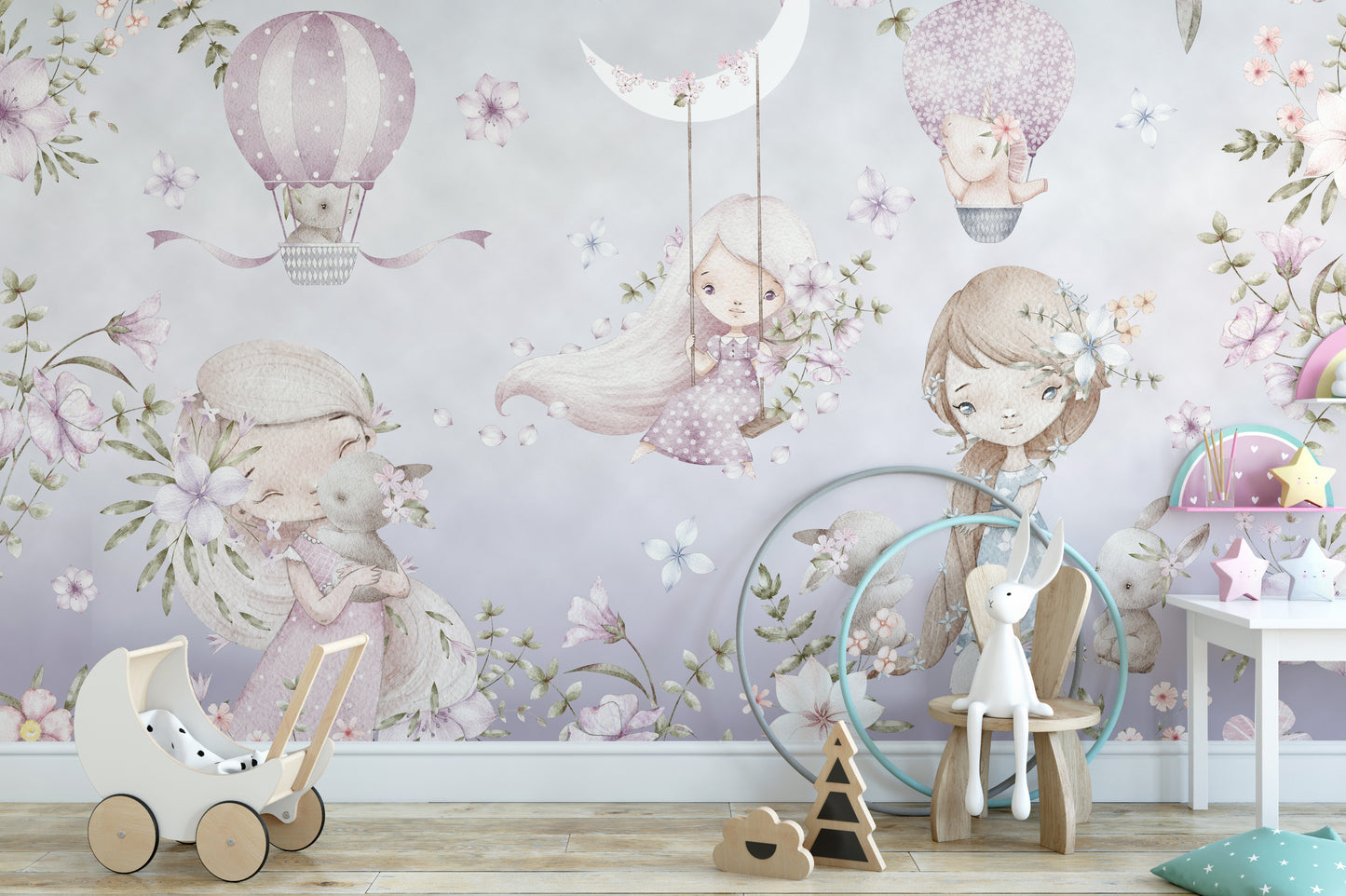 Pink Garden Wallpaper Mural