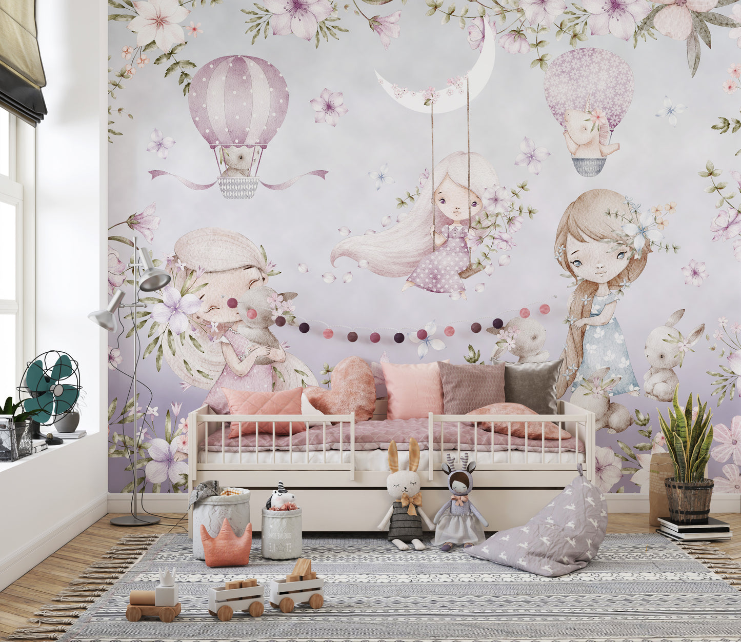 Pink Garden Wallpaper Mural