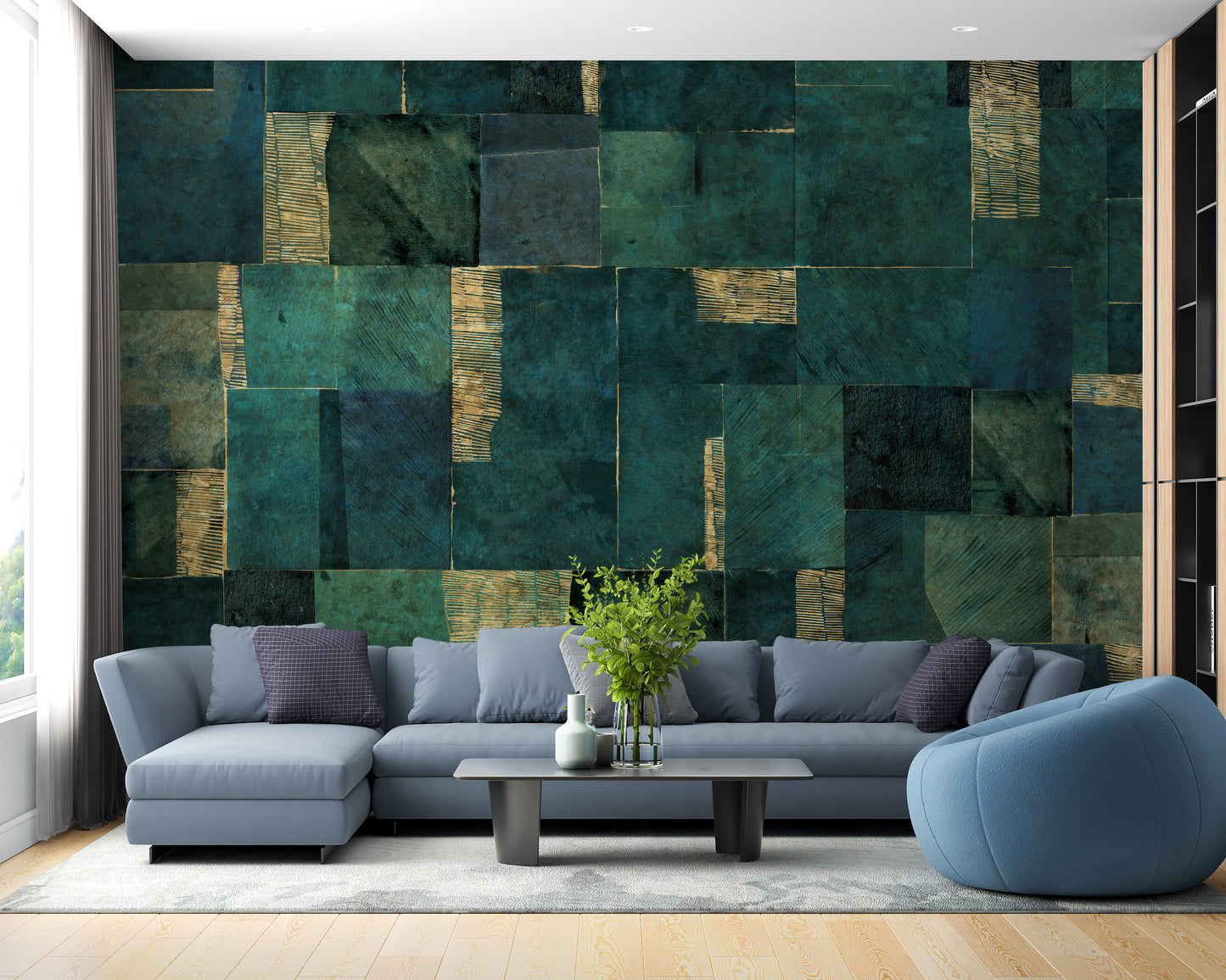 Green Abstract Wall Mural