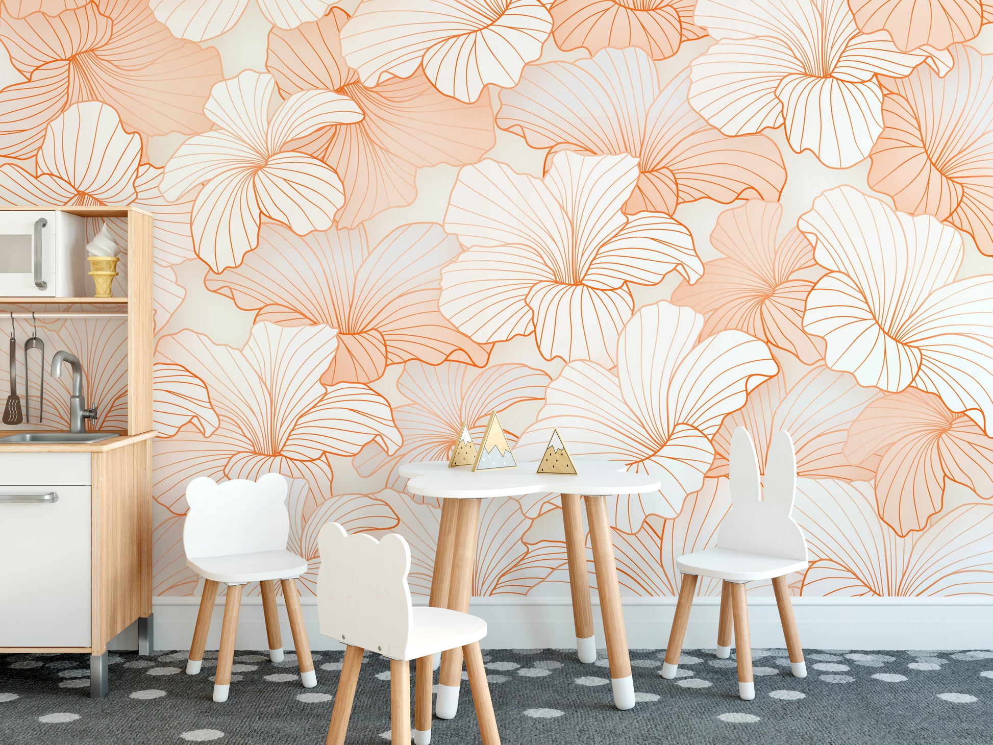 Peach blossom wallpaper with intricate details