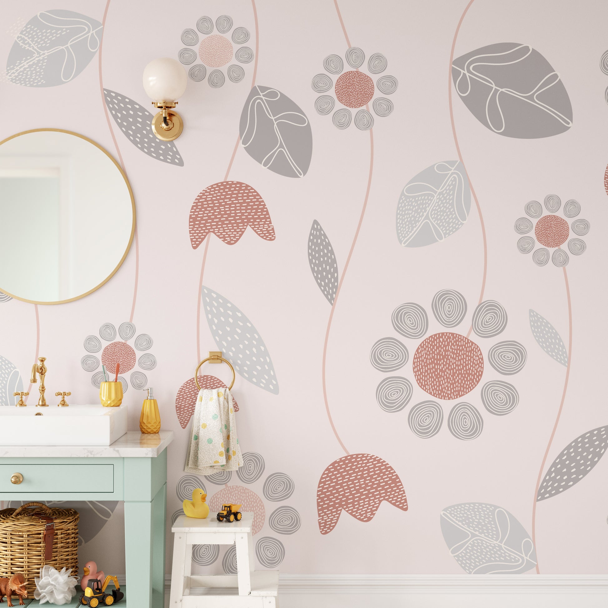 Serene abstract bloom wallpaper in pastel tones.