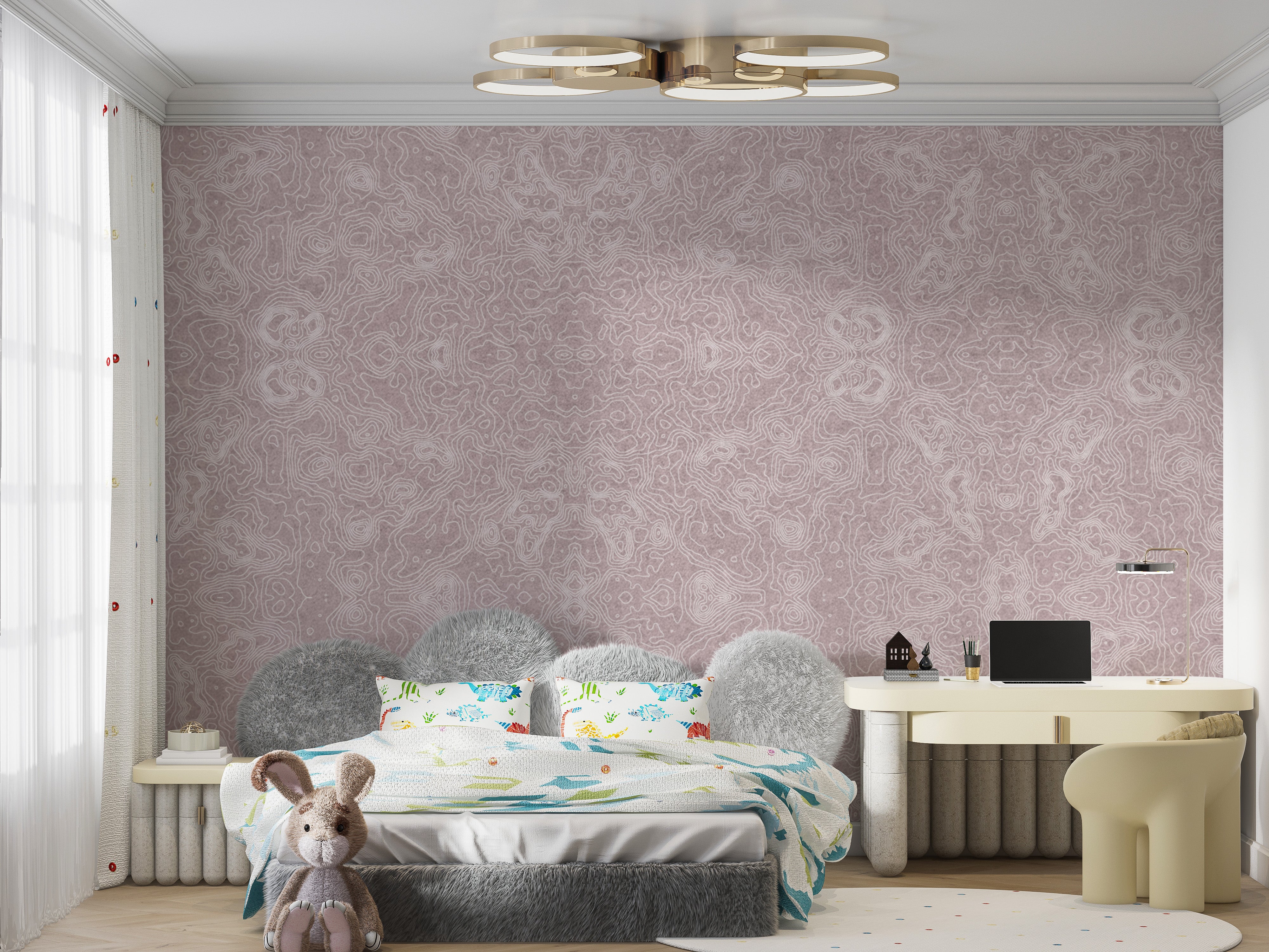 Abstract mauve wallpaper with chaotic line patterns