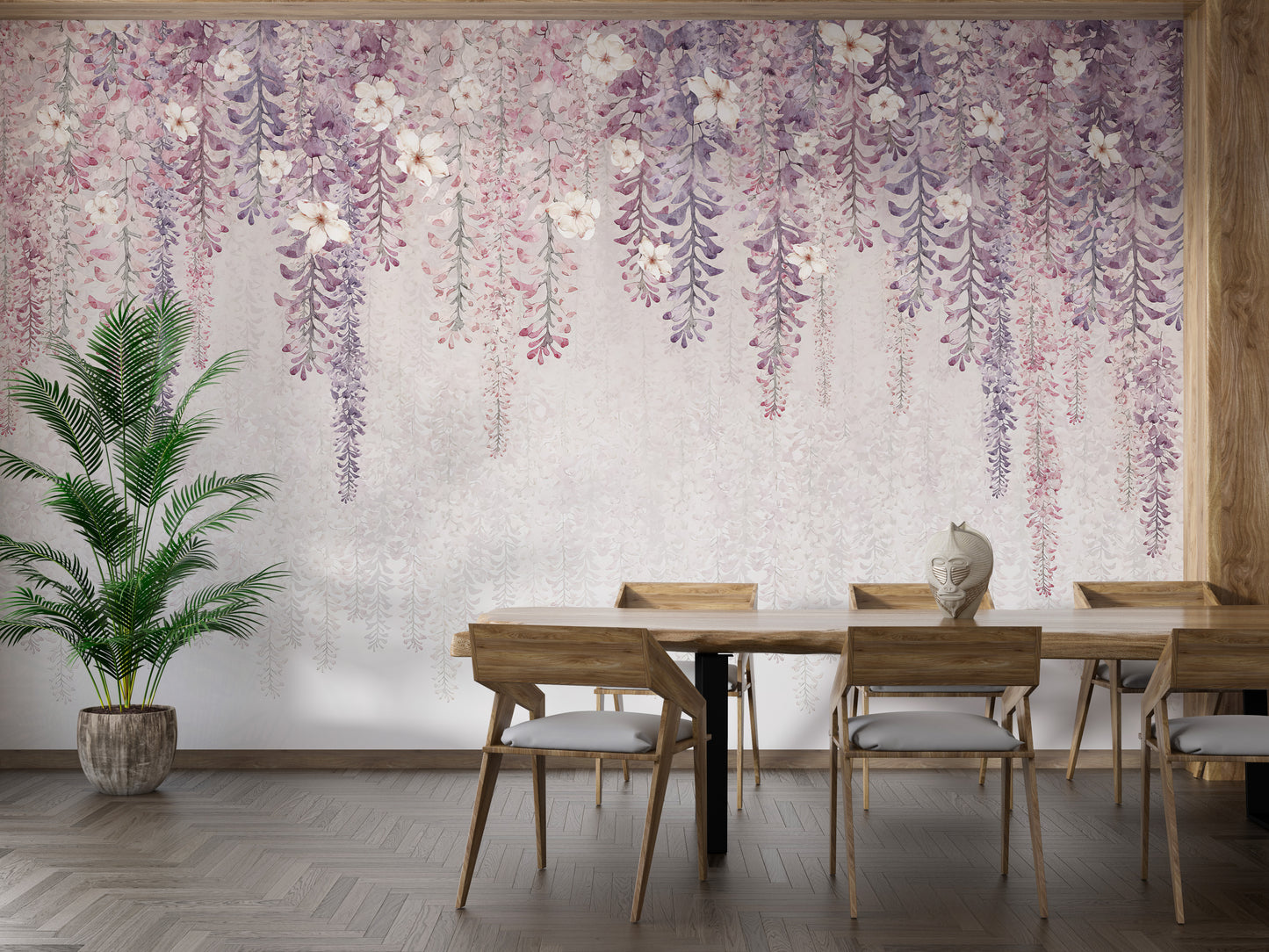 Wisteria Watercolor Wallpaper Mural