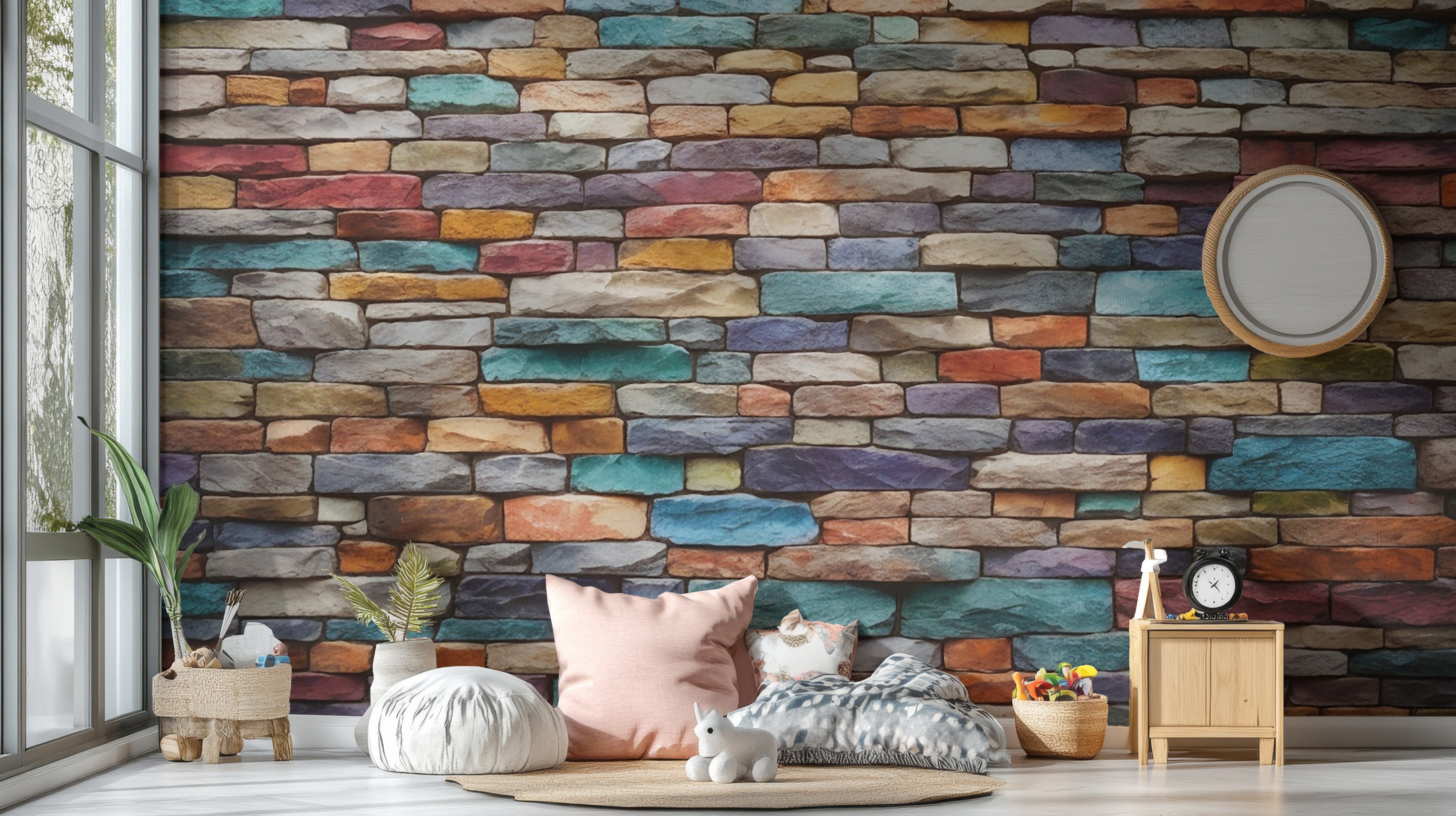 Mixed color bricks pattern for urban charm