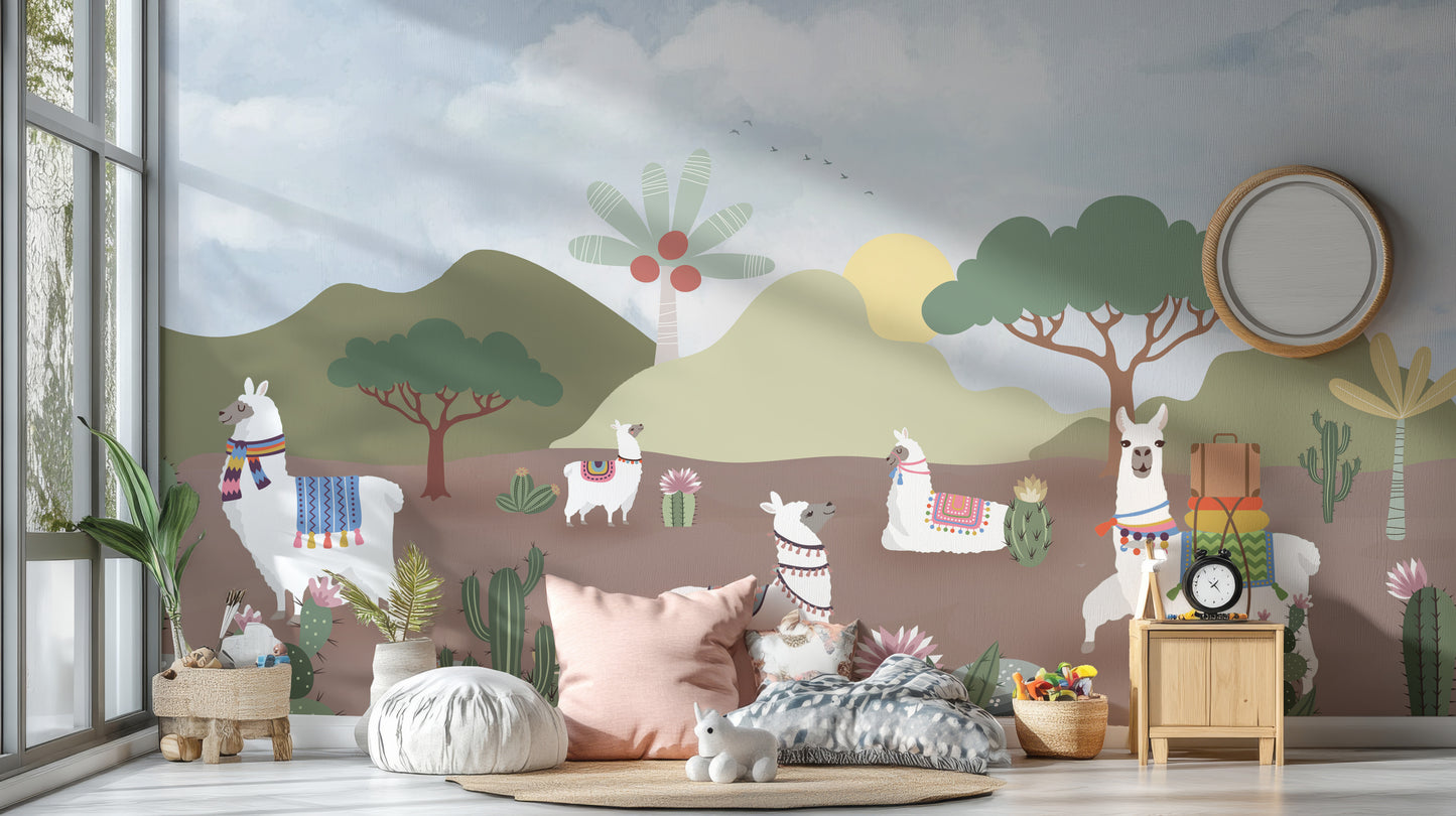 Alpaca Desert Wall Mural