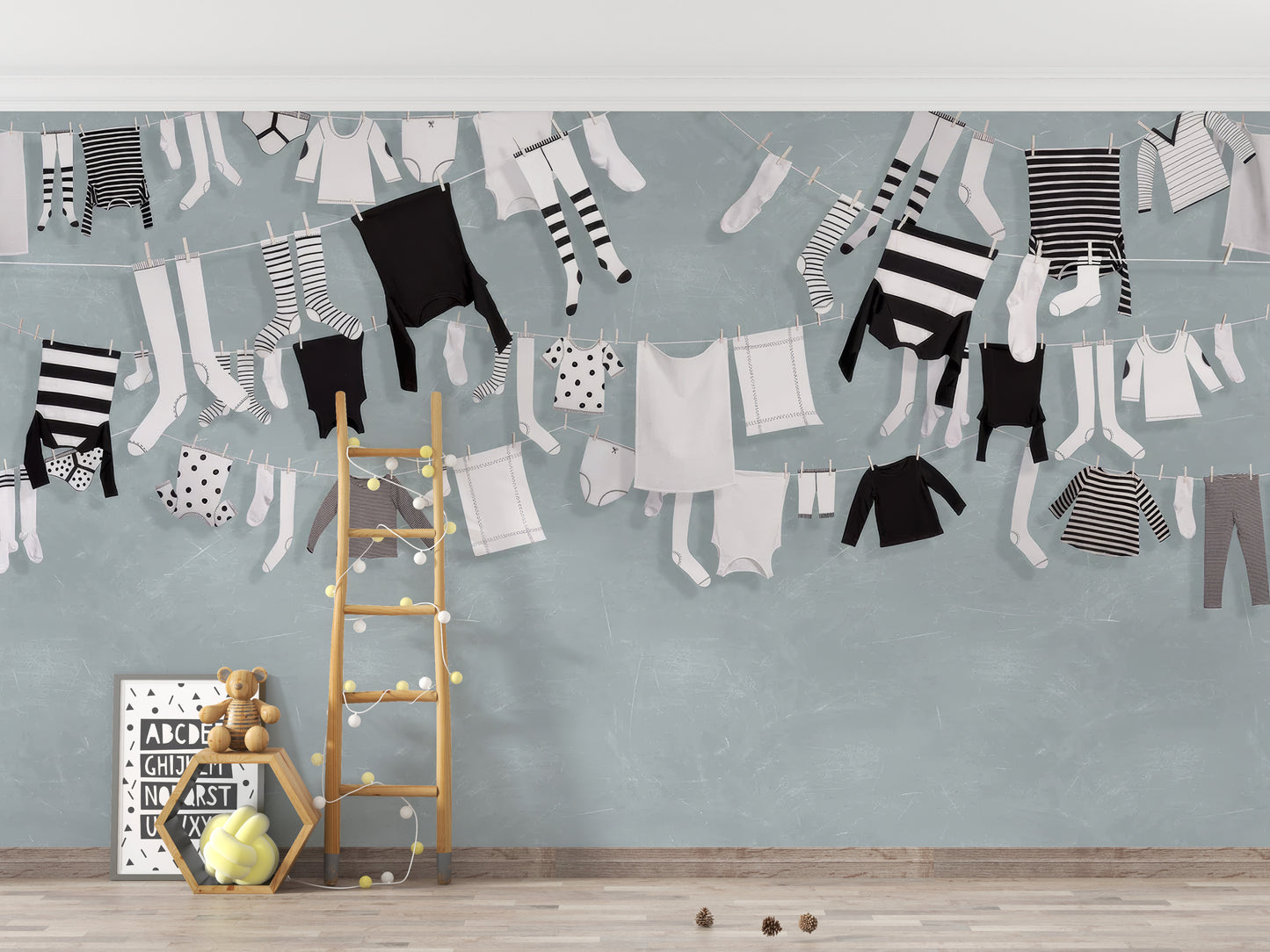 Hanging Laundry Wall Mural