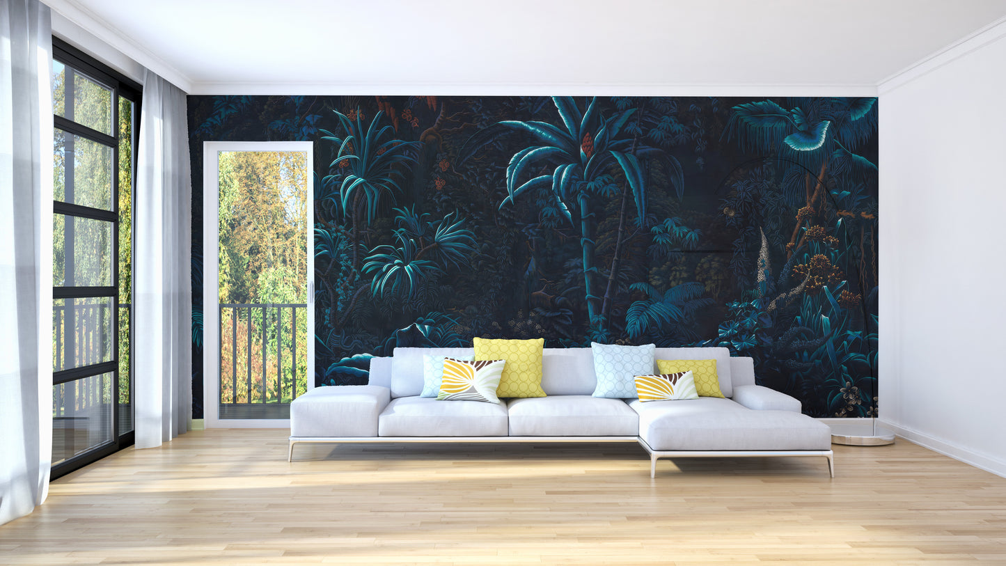 Moonlight Forest Wall Mural - Giffywalls