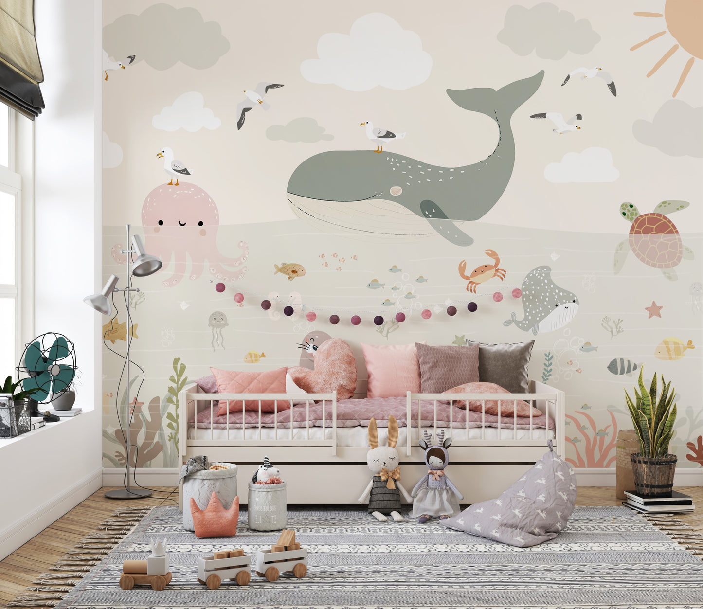 Ocean Creatures Wall Mural