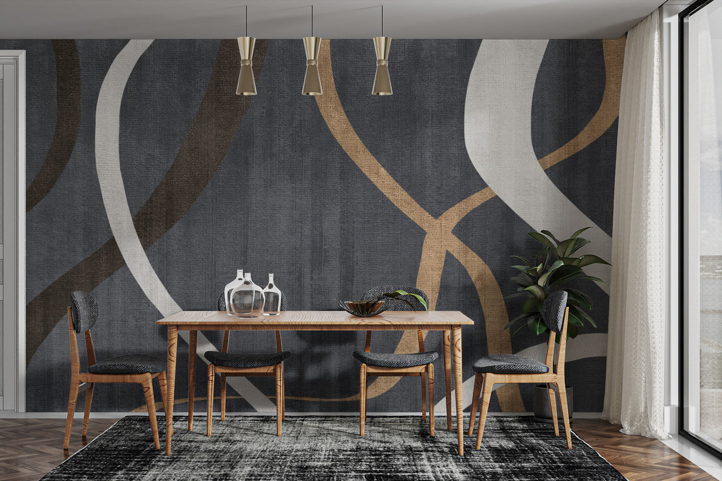 Textured abstract wallpaper for contemporary spaces
