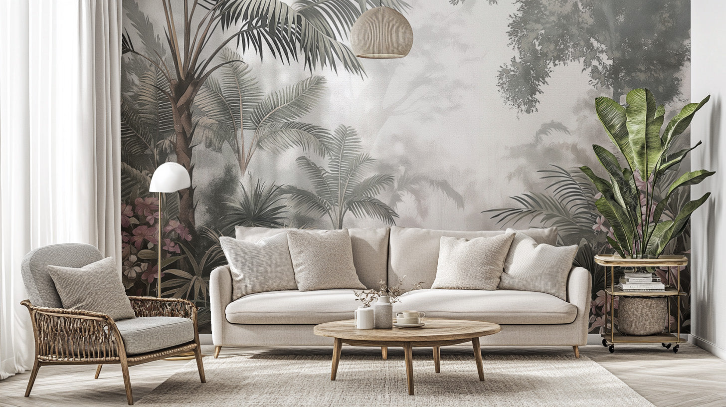 Lush jungle wallpaper mural for nature-inspired walls
