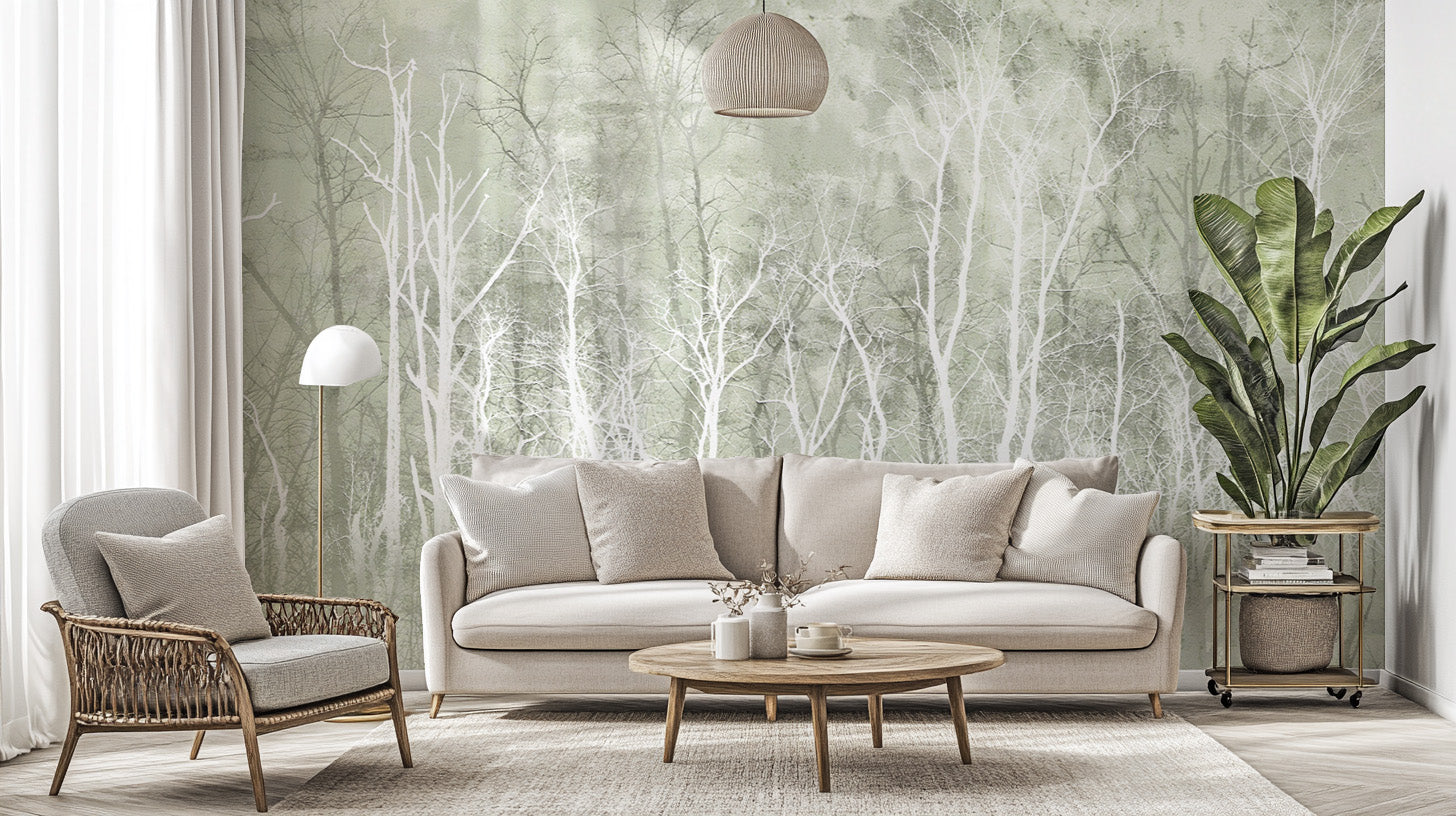 Mystic forest wallpaper mural for peaceful interiors
