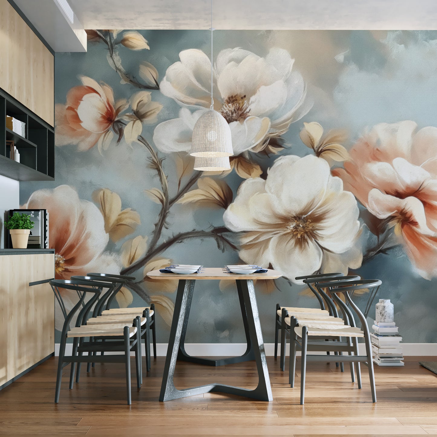 Elegant Watercolor Floral Wallpaper Mural