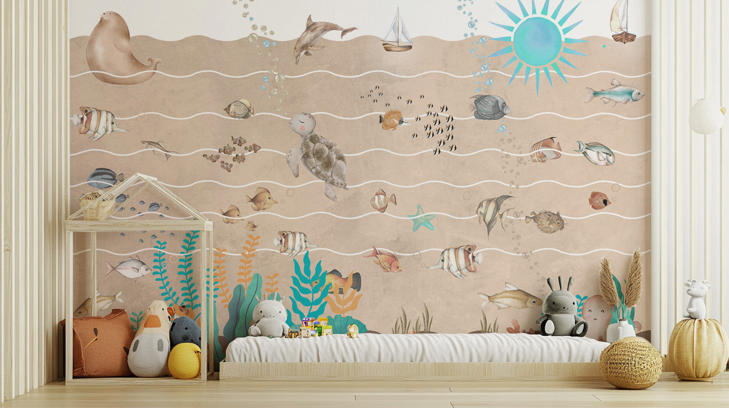 Nautical wallpaper for walls with an enchanting sea design