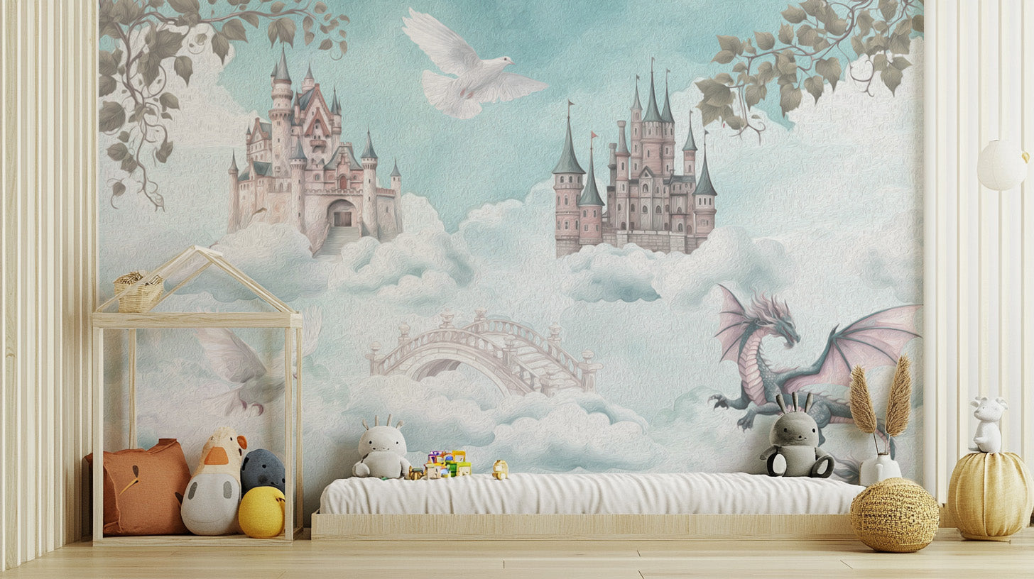 Ethereal cloud castle wallpaper for fantasy lovers
