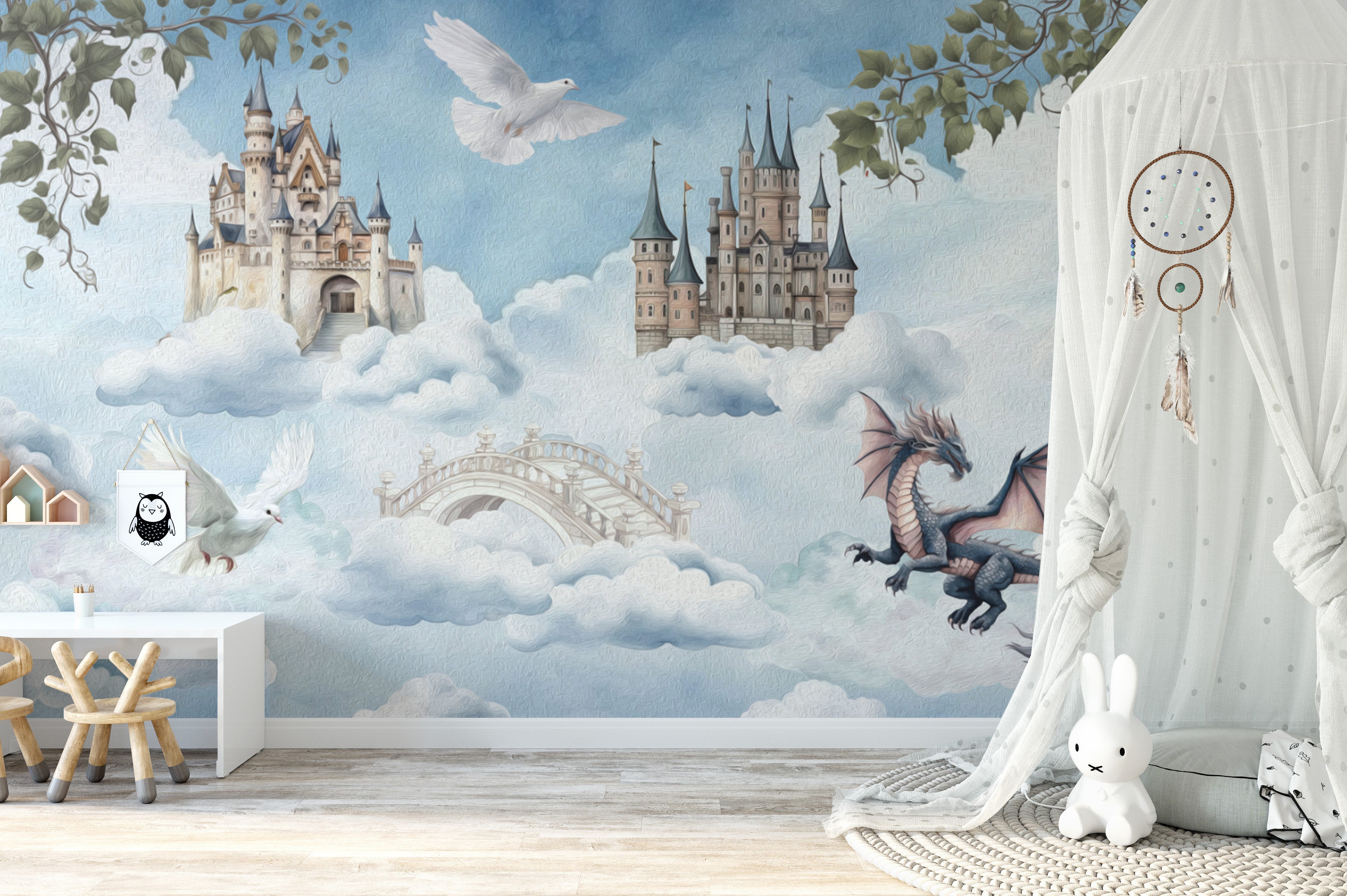 Fantasy kingdom wallpaper with dreamy landscapes
