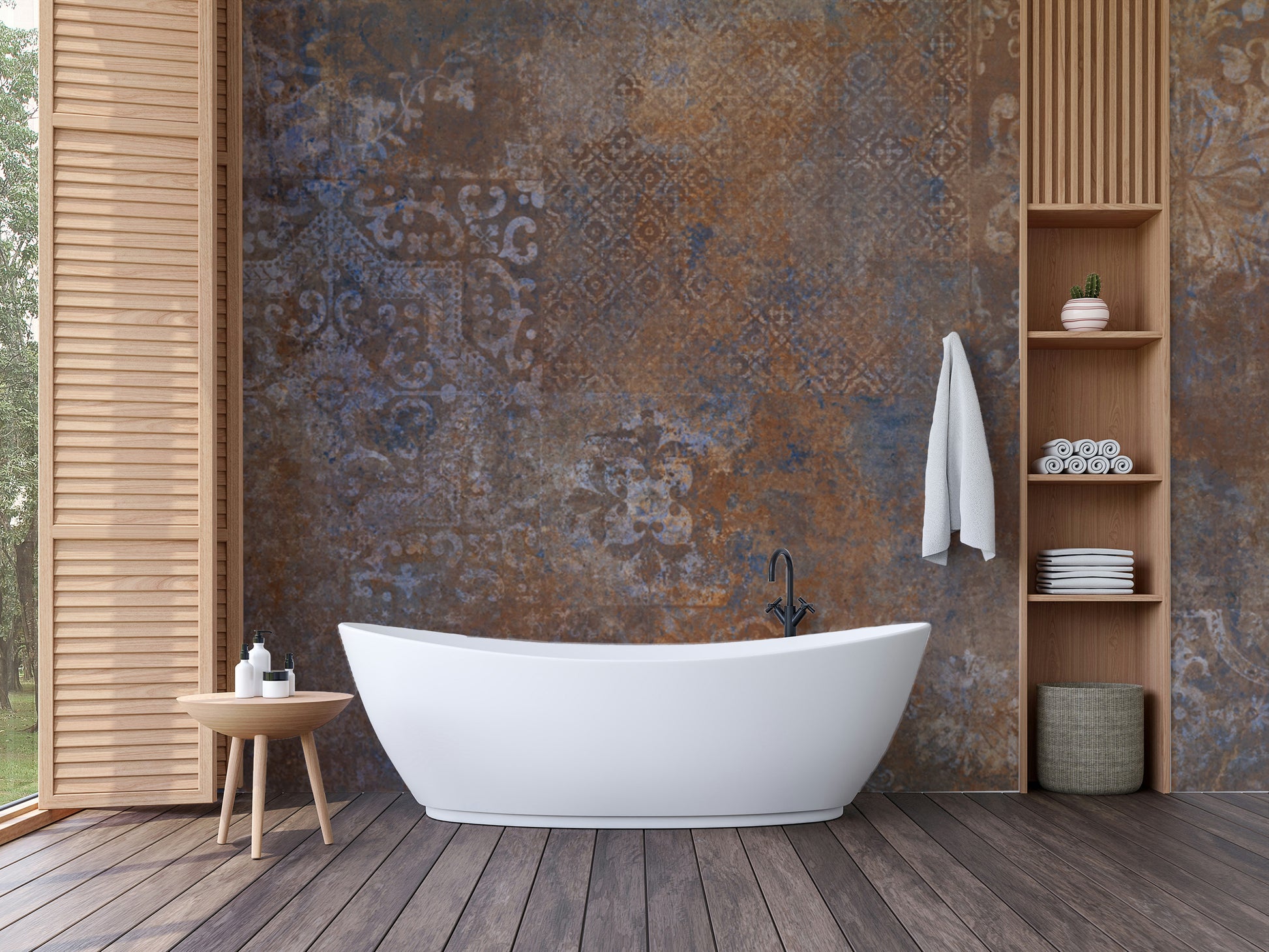 Earth tone vintage wallpaper mural
