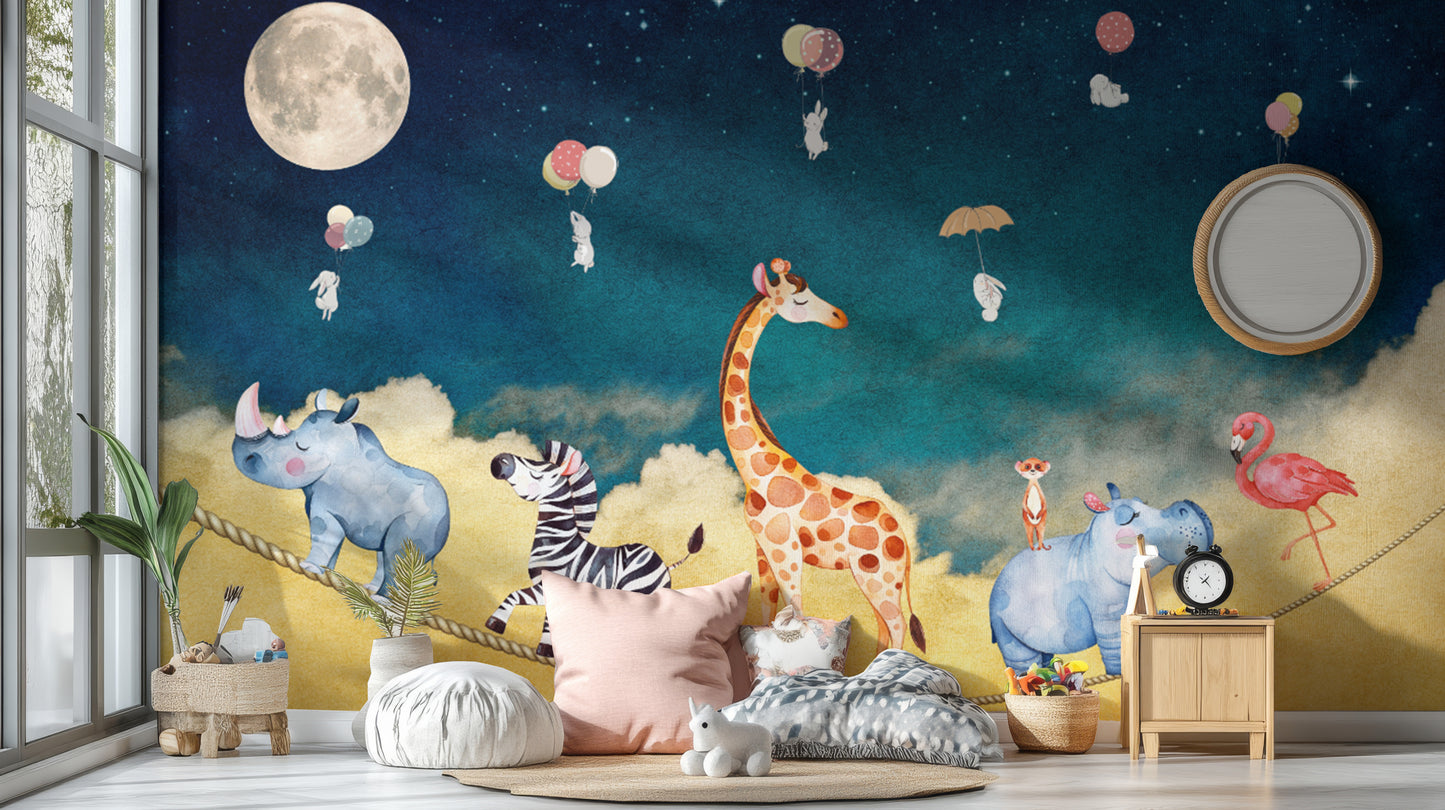 Balloon animals in night sky wallpaper
