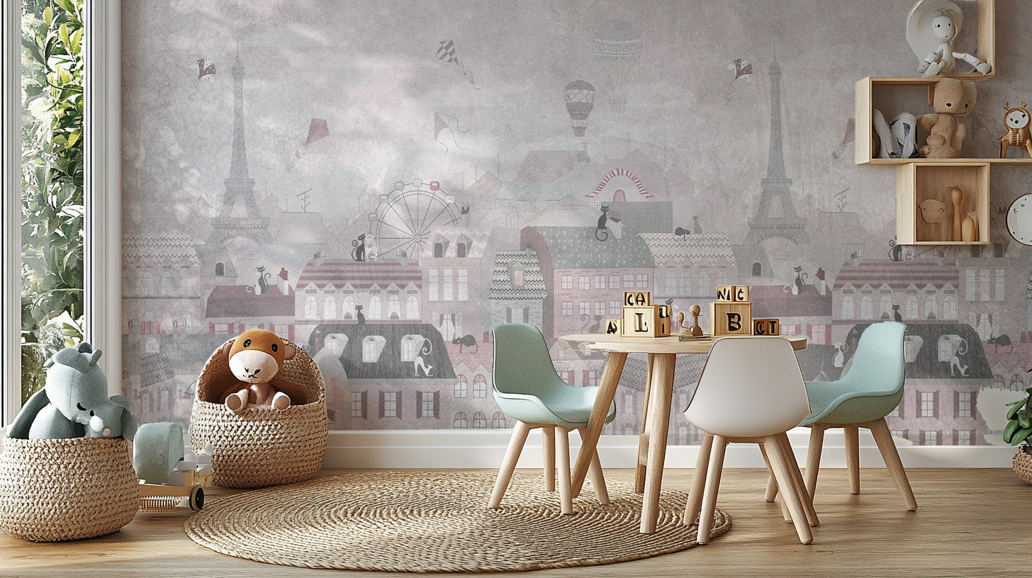 Eiffel Tower children’s wall mural
