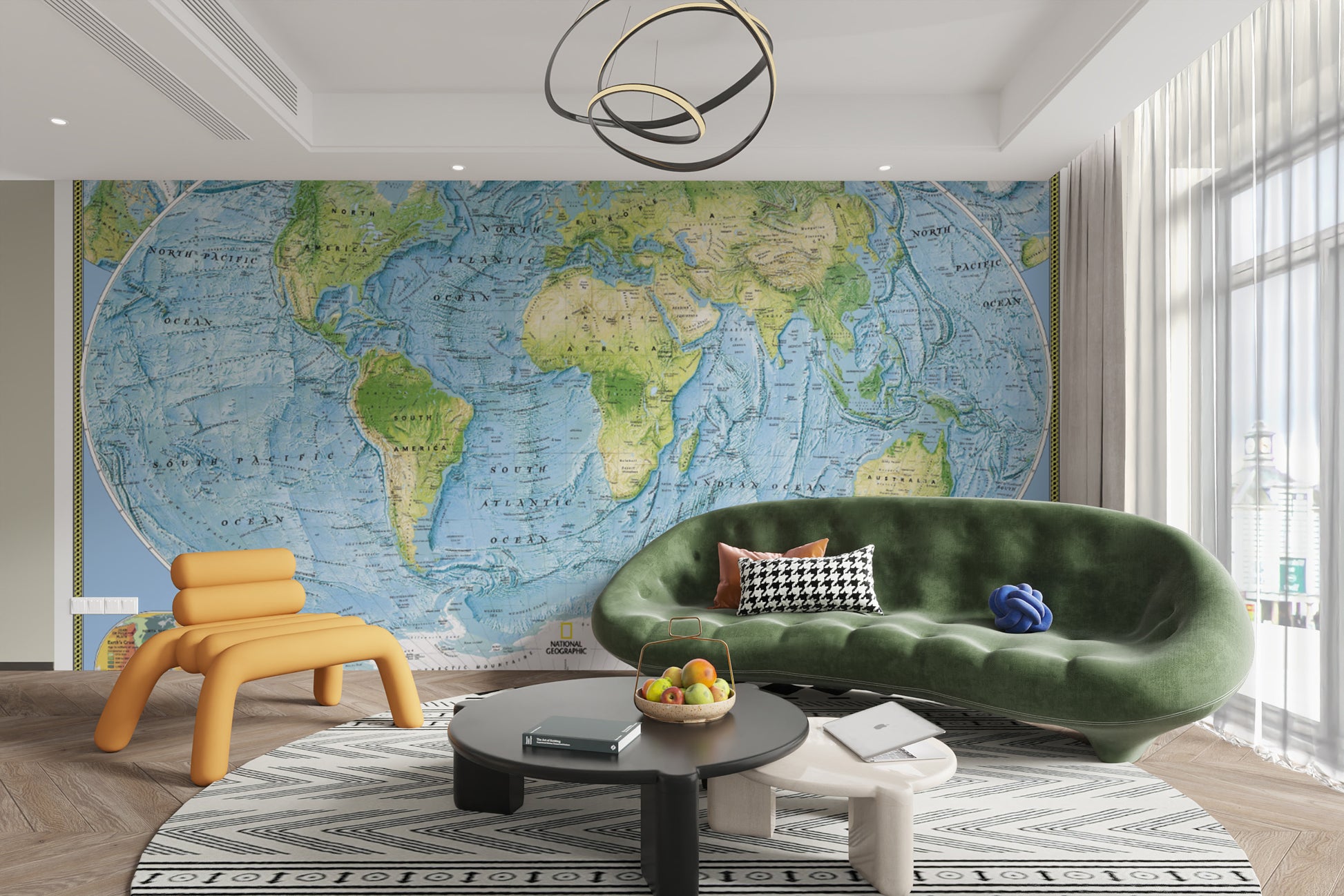 National Geographic physical world map poster
