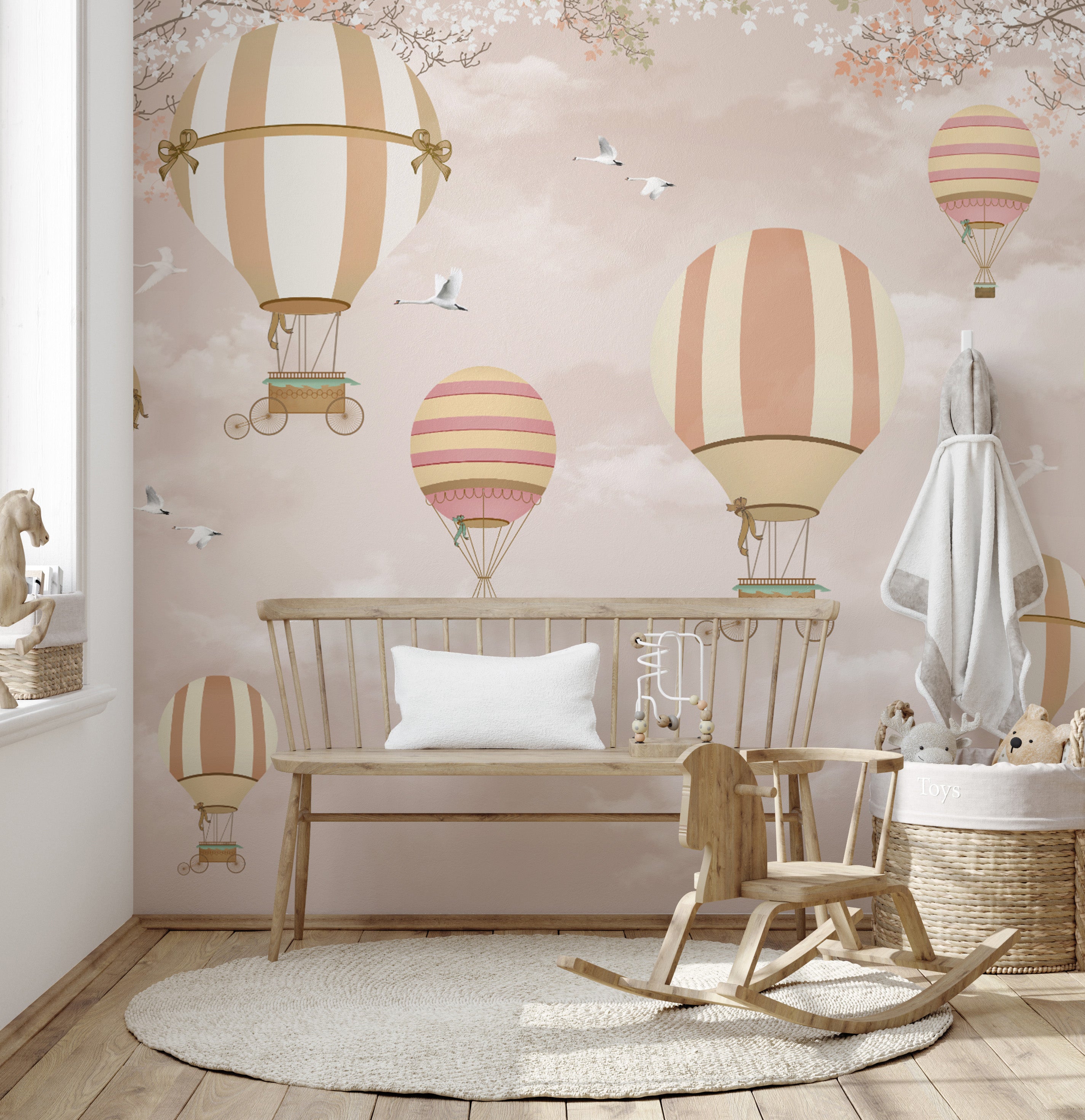 Vintage hot air balloon wallpaper for walls
