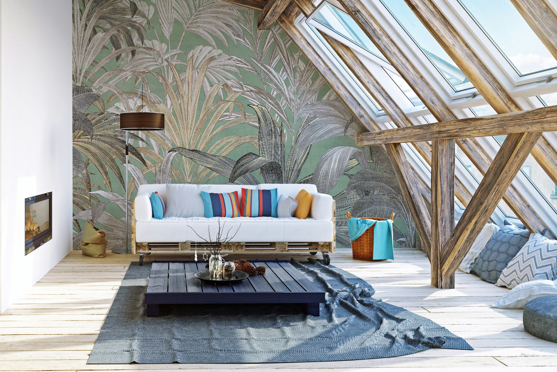 Nature-inspired tropical leaf wallpaper
