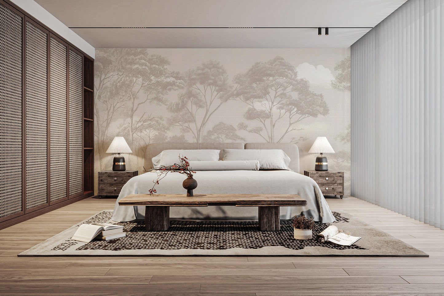 Sophisticated tree wallpaper for home interiors
