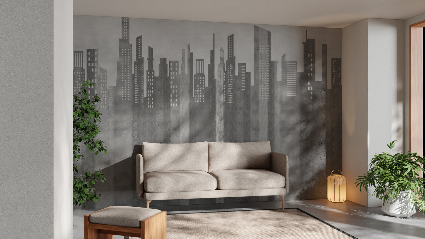 Grayscale Urban Cityscape Wallpaper