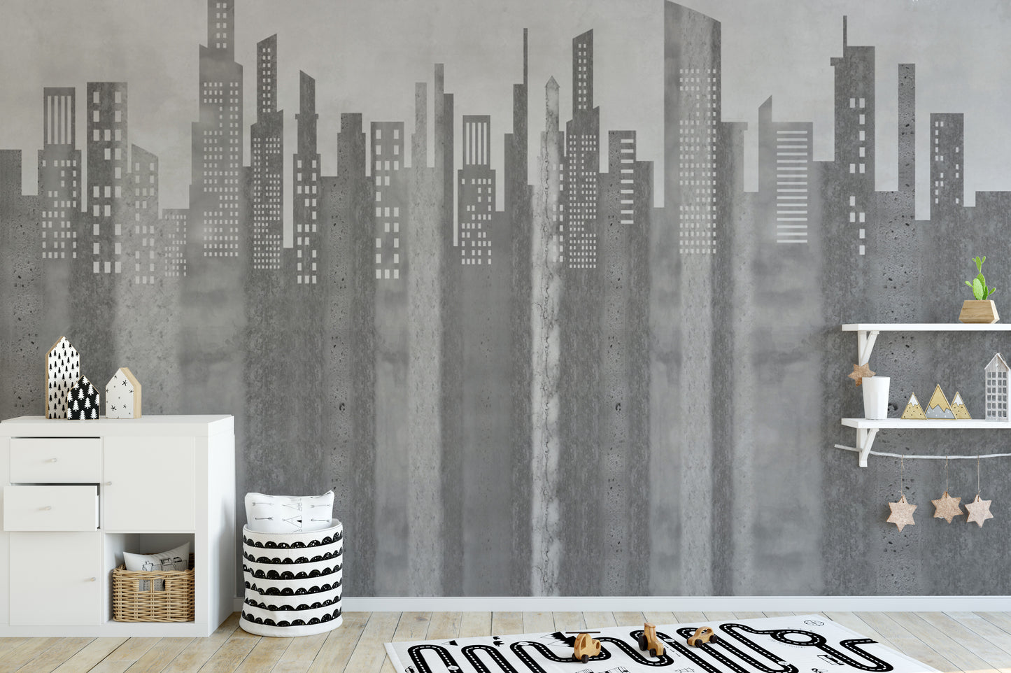 Grayscale Urban Cityscape Wallpaper