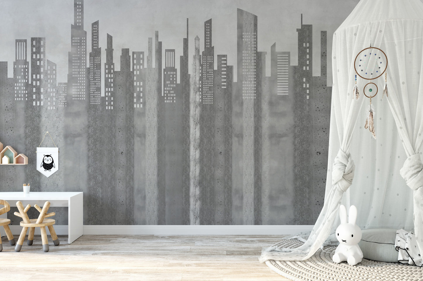 Grayscale Urban Cityscape Wallpaper