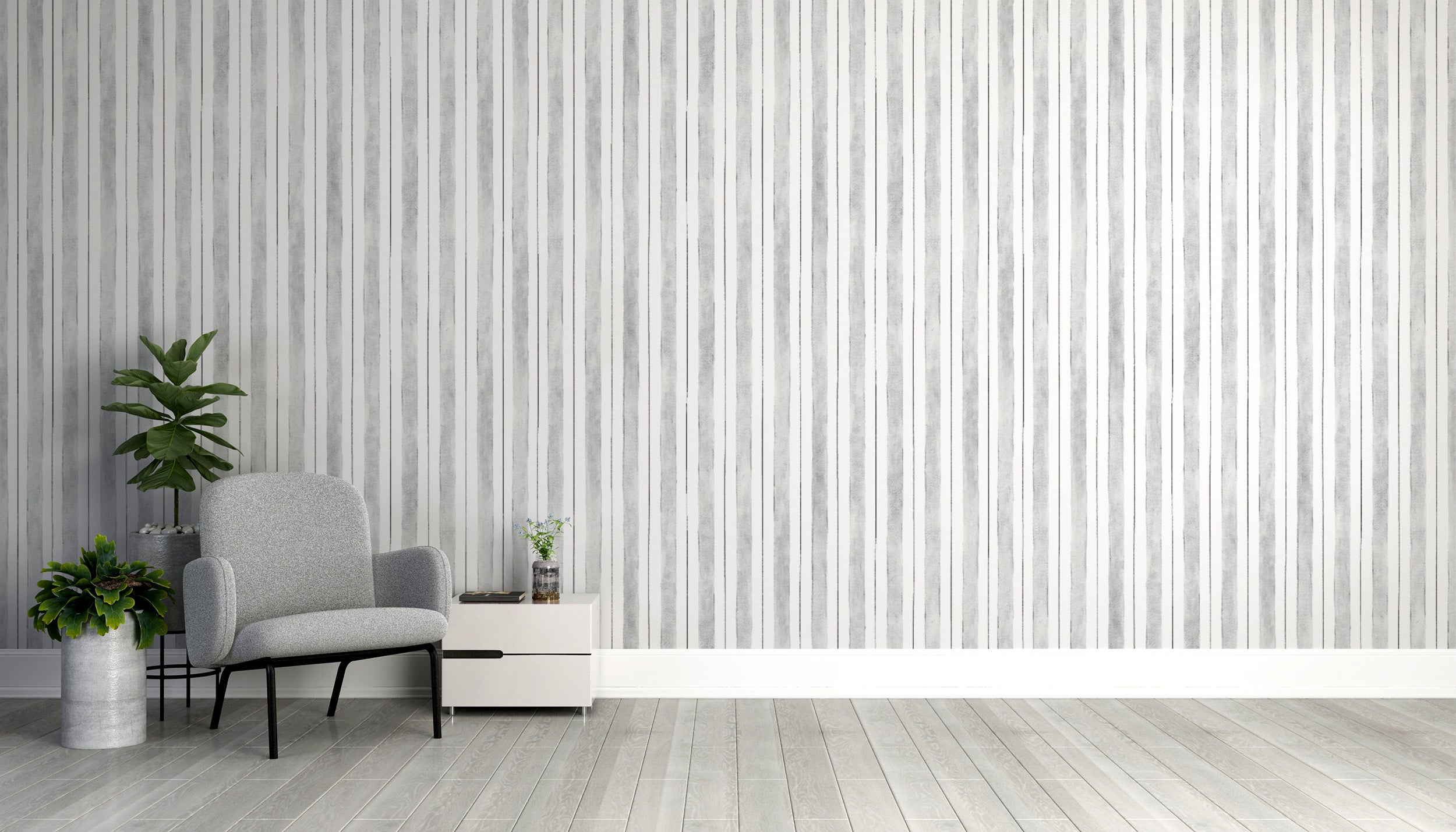 Simple Vertical Striped Wall Coverings
