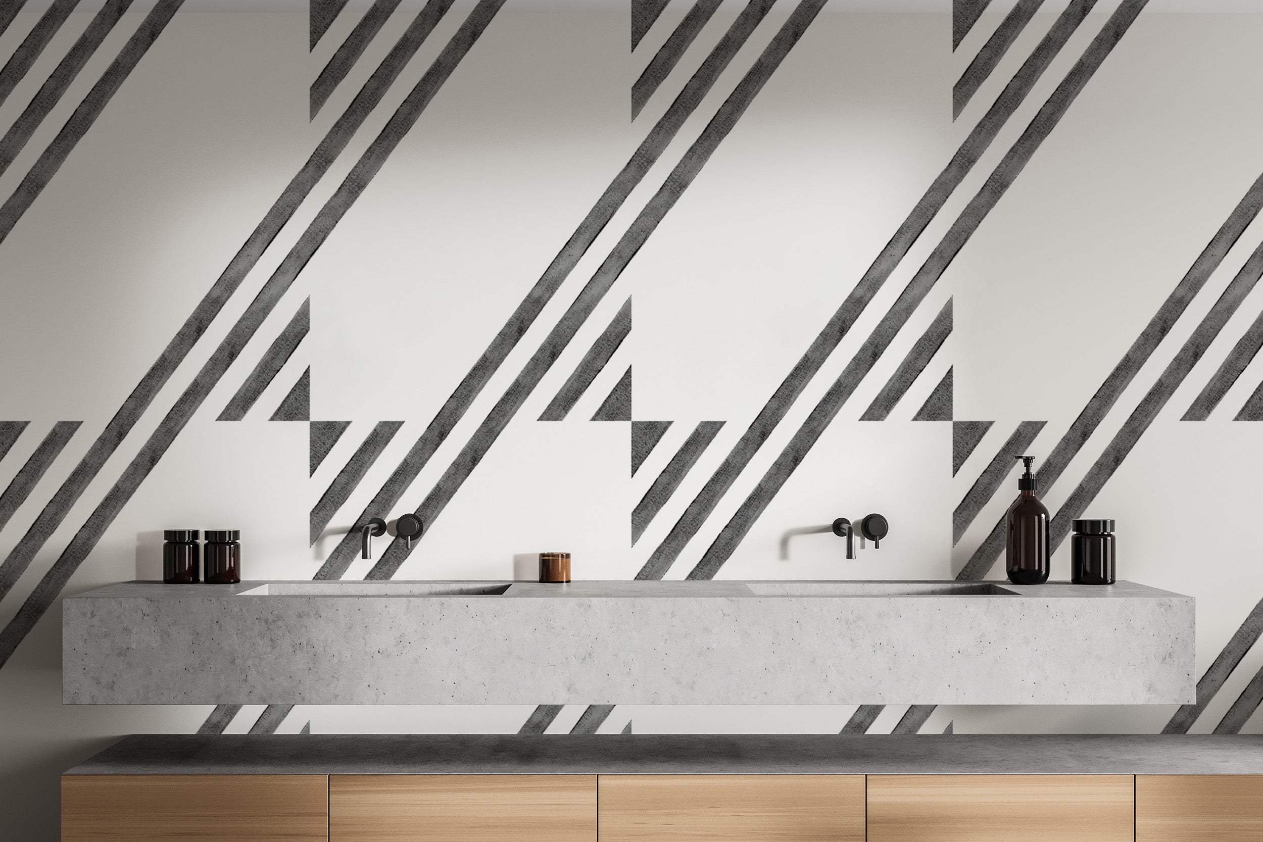 Sleek geometric wallpaper with diagonal lines
