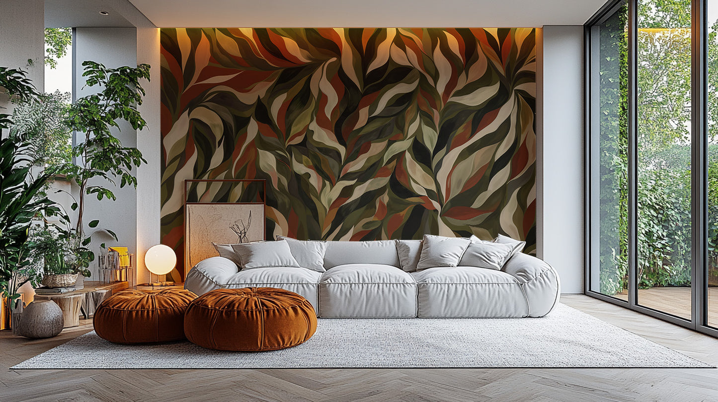 Nature-inspired abstract leaves in gentle motion
