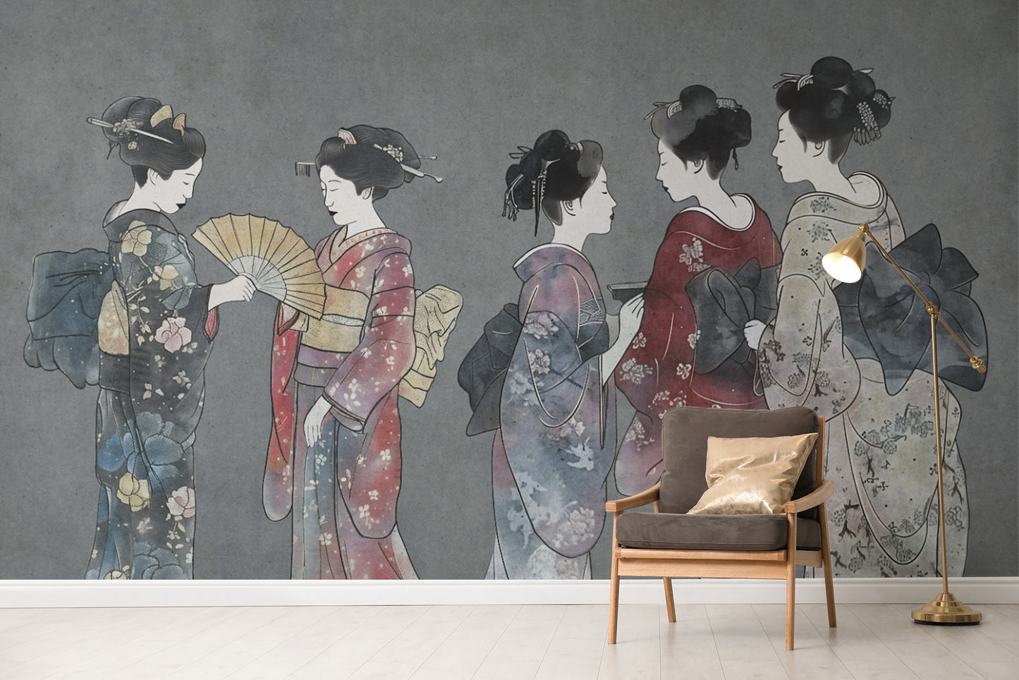 Flowing Japanese kimono with silk whispers in design
