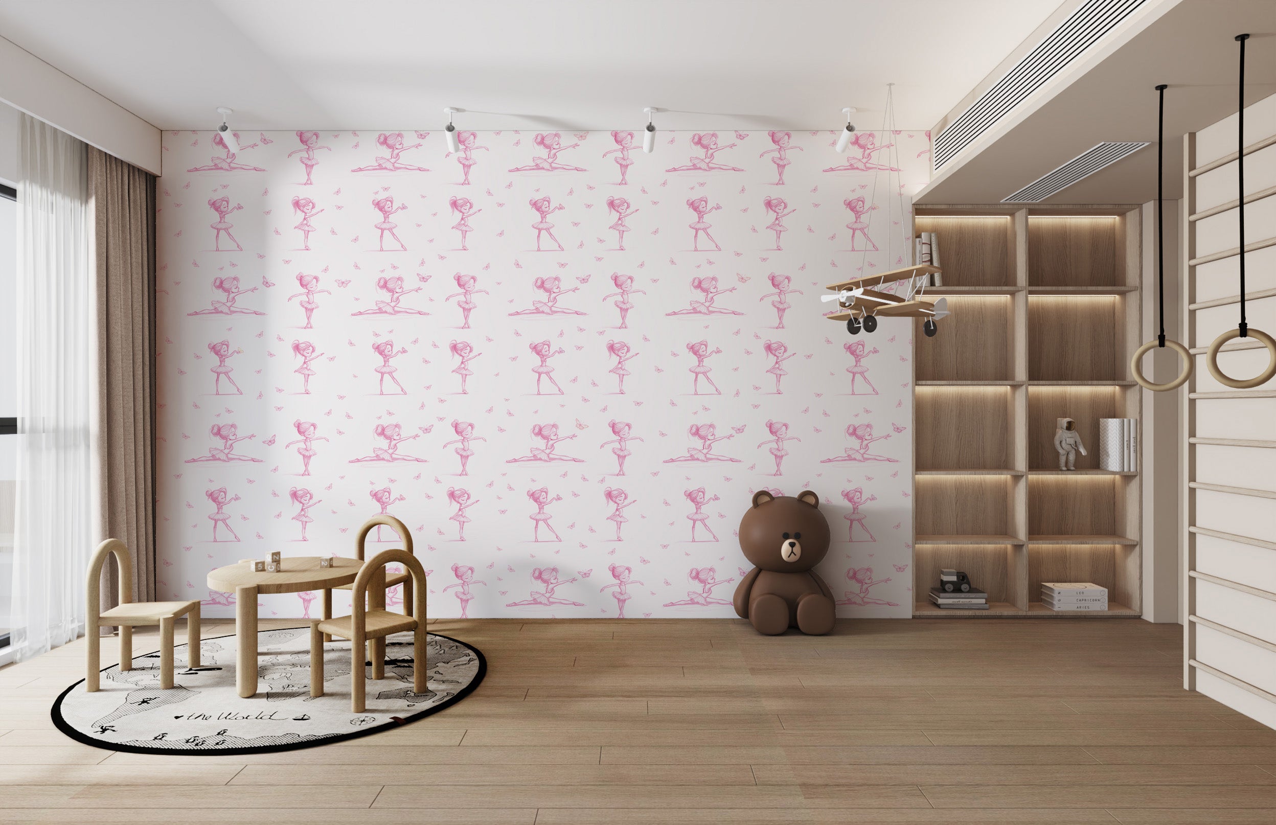 Refined ballet-themed wallpaper for sophisticated decor