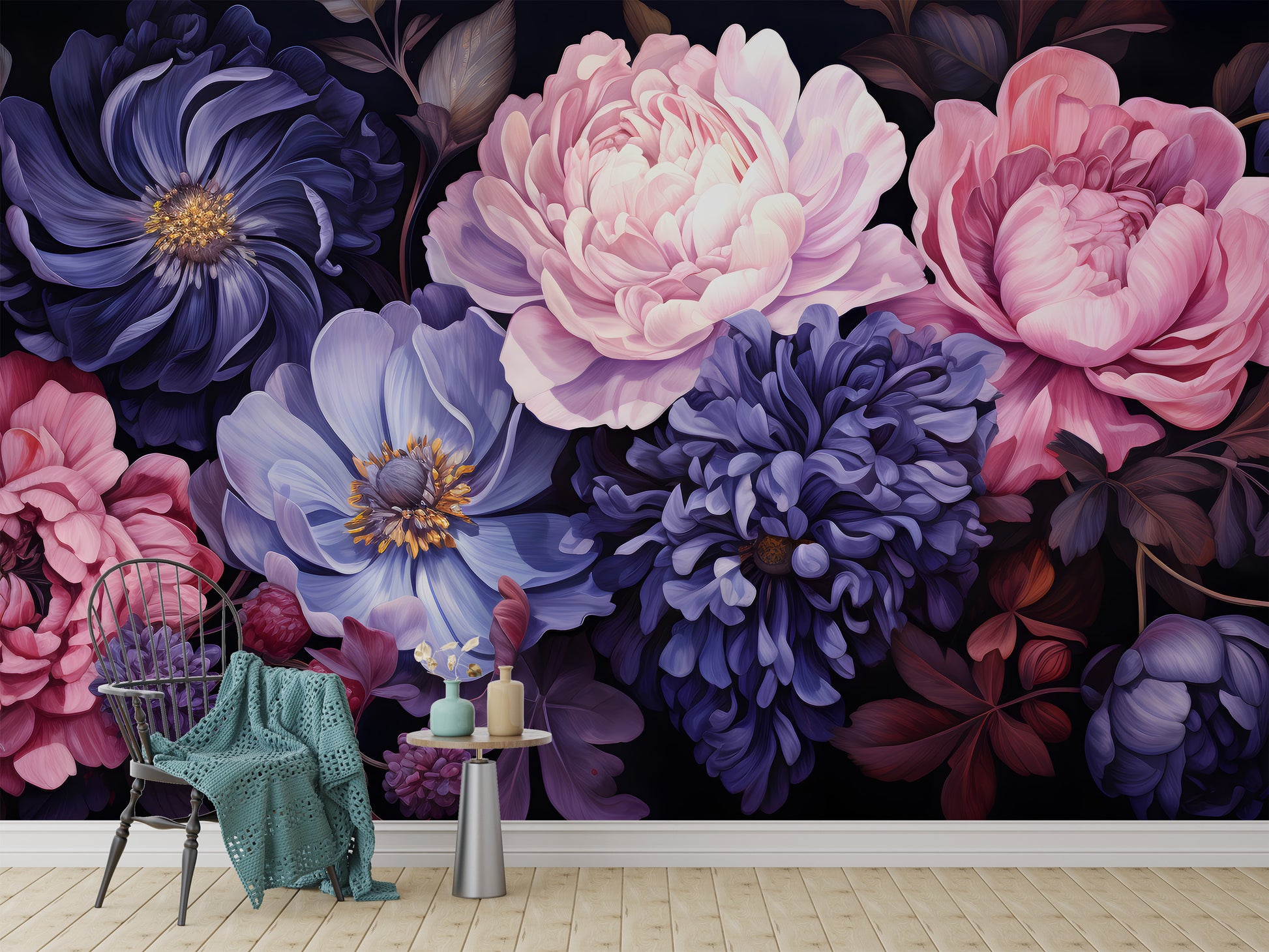 Decorative bouquet wallpaper with a fragrant vibe