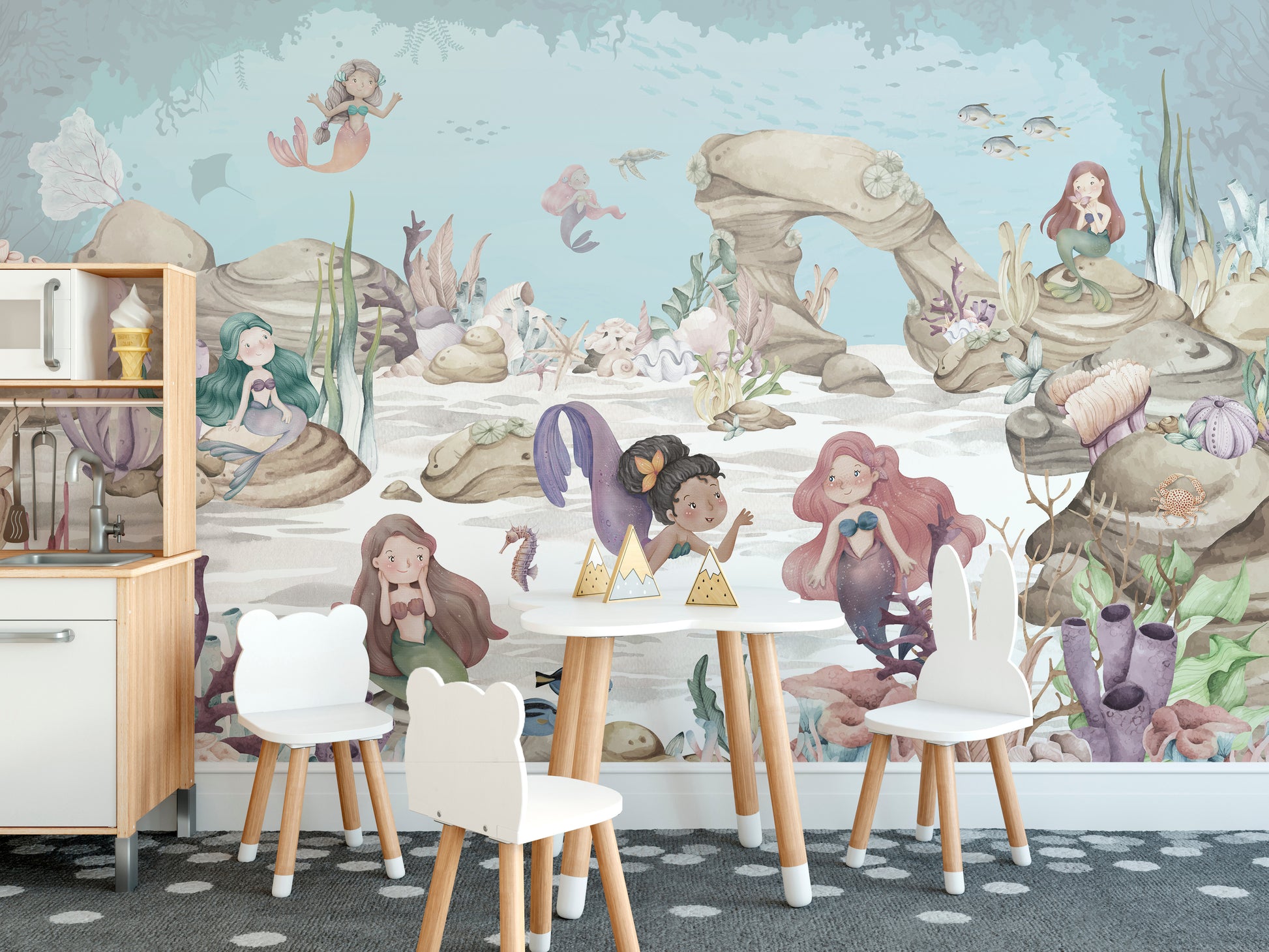 Mermaid Miracles wallpaper mural for Girls Room