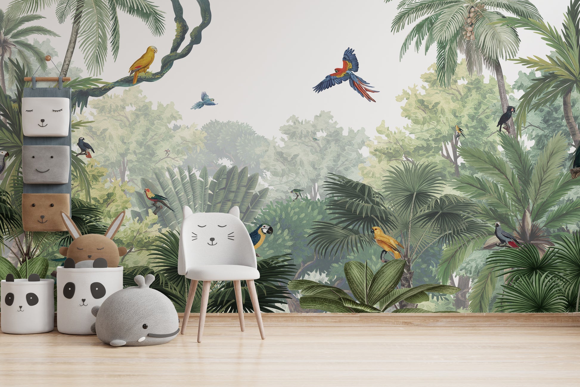 Canopy-themed wallpaper featuring natural jungle elements