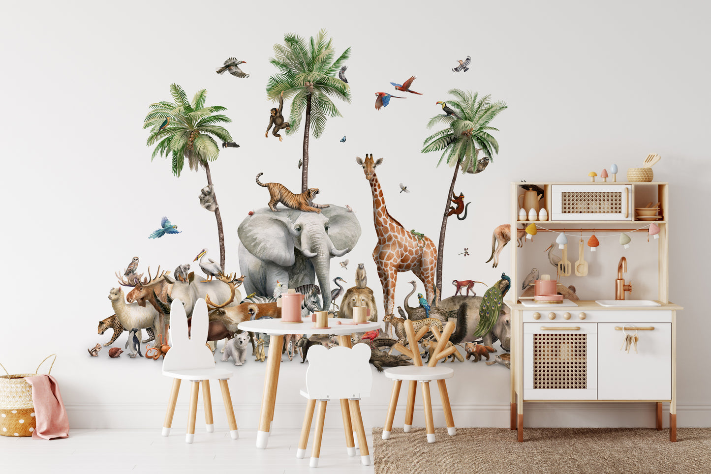 Jungle Safari Animal Birds Wallpaper Mural