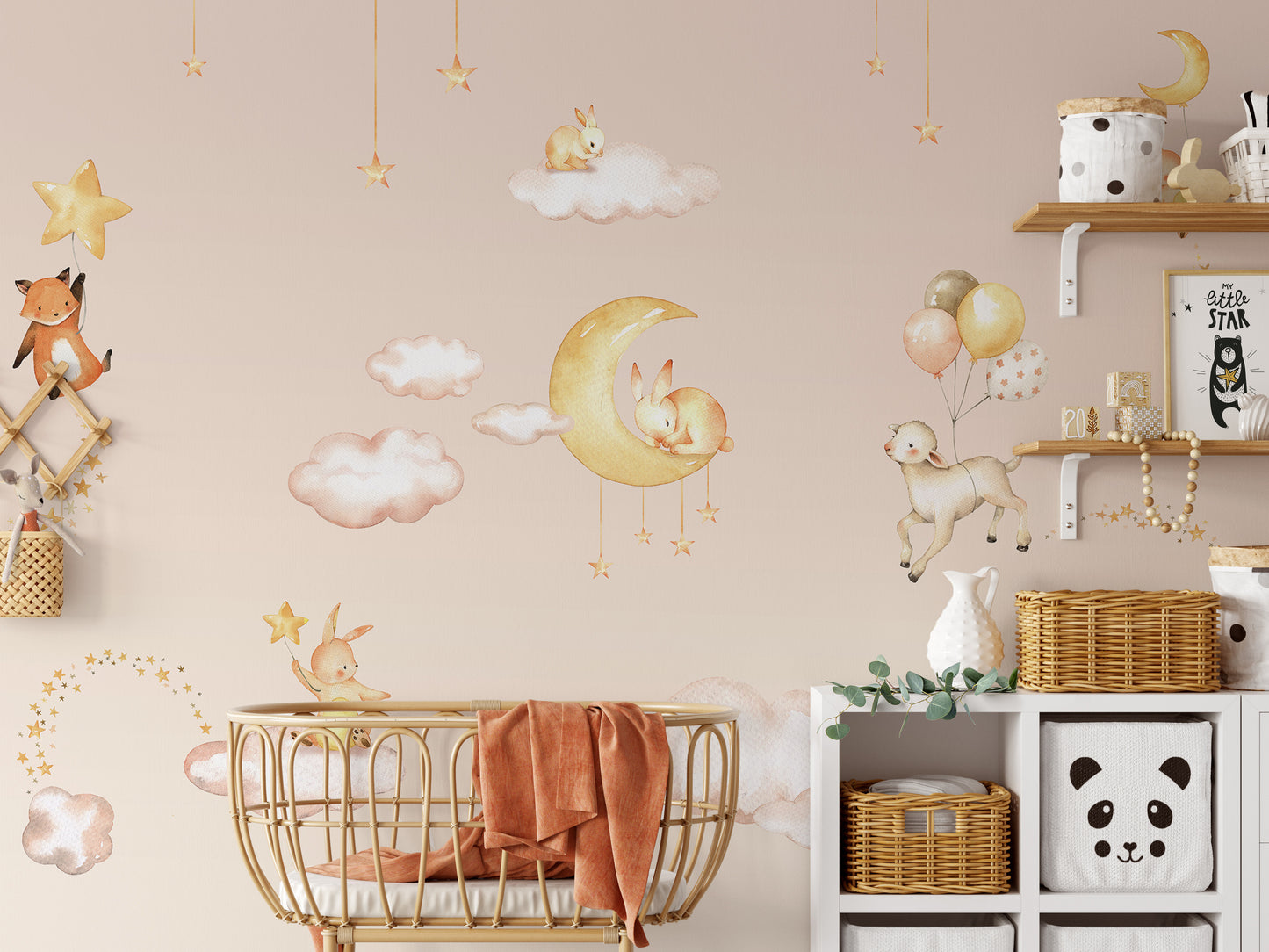 Pink Sweet dreams wallpaper for kids room