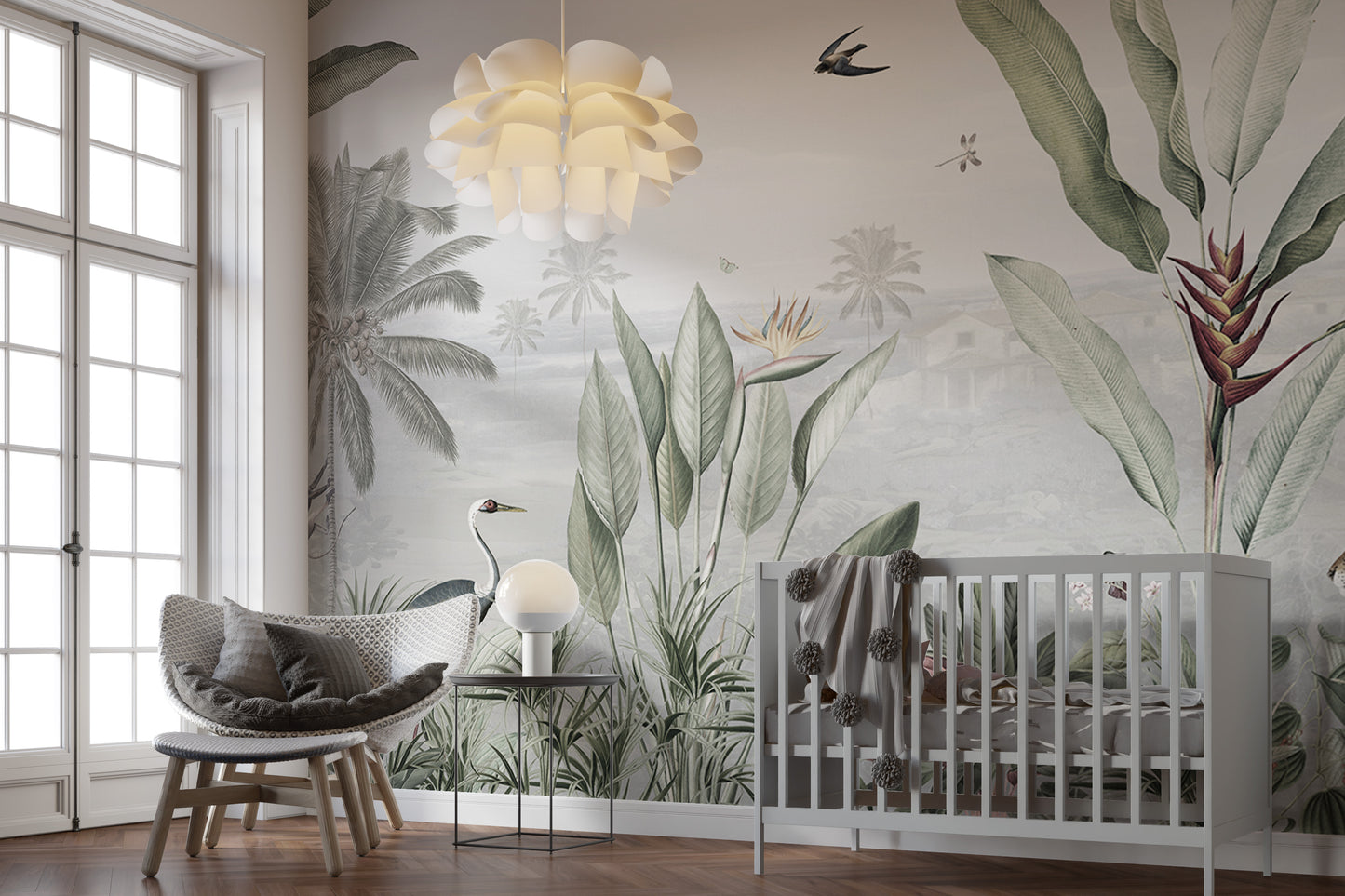 Green Forest Birds Wallpaper Wall Murals