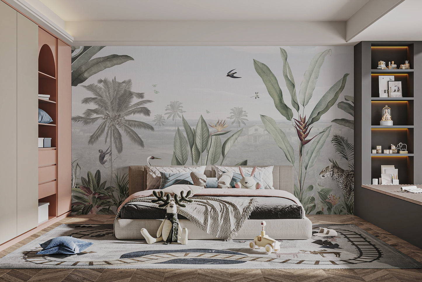 Green Forest Birds Wallpaper Wall Murals