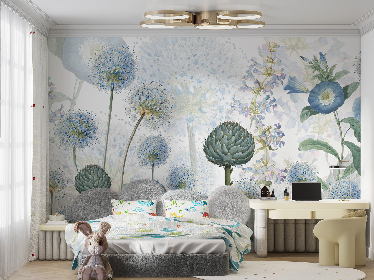 Blue Wild Meadow Wallpapers Mural