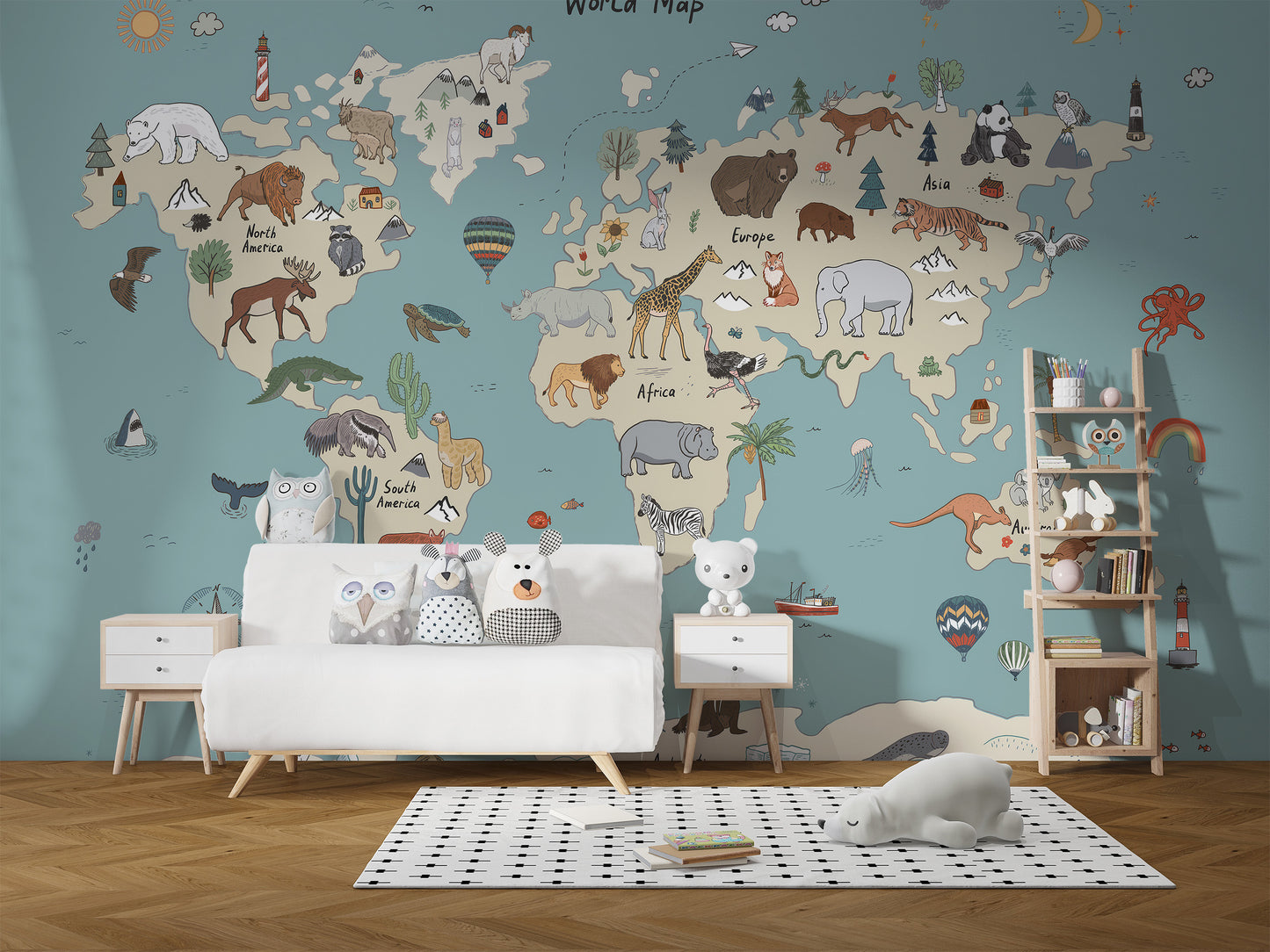 Animal Adventure Atlas Mural