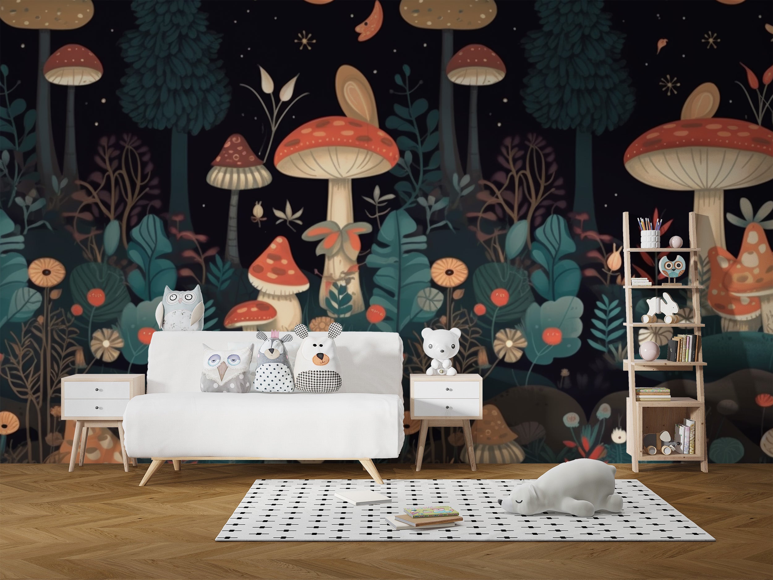 Mushroom Garden Wallpaper Mural - Giffywalls