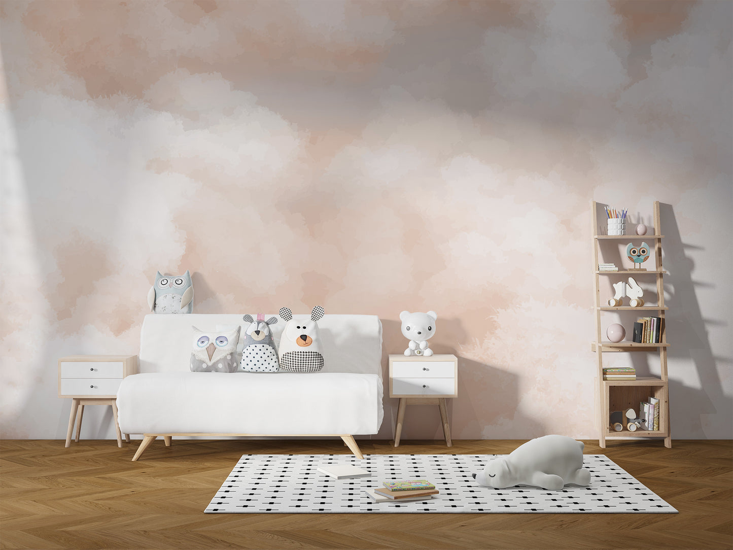 Peach Whisper Serene Wall Mural